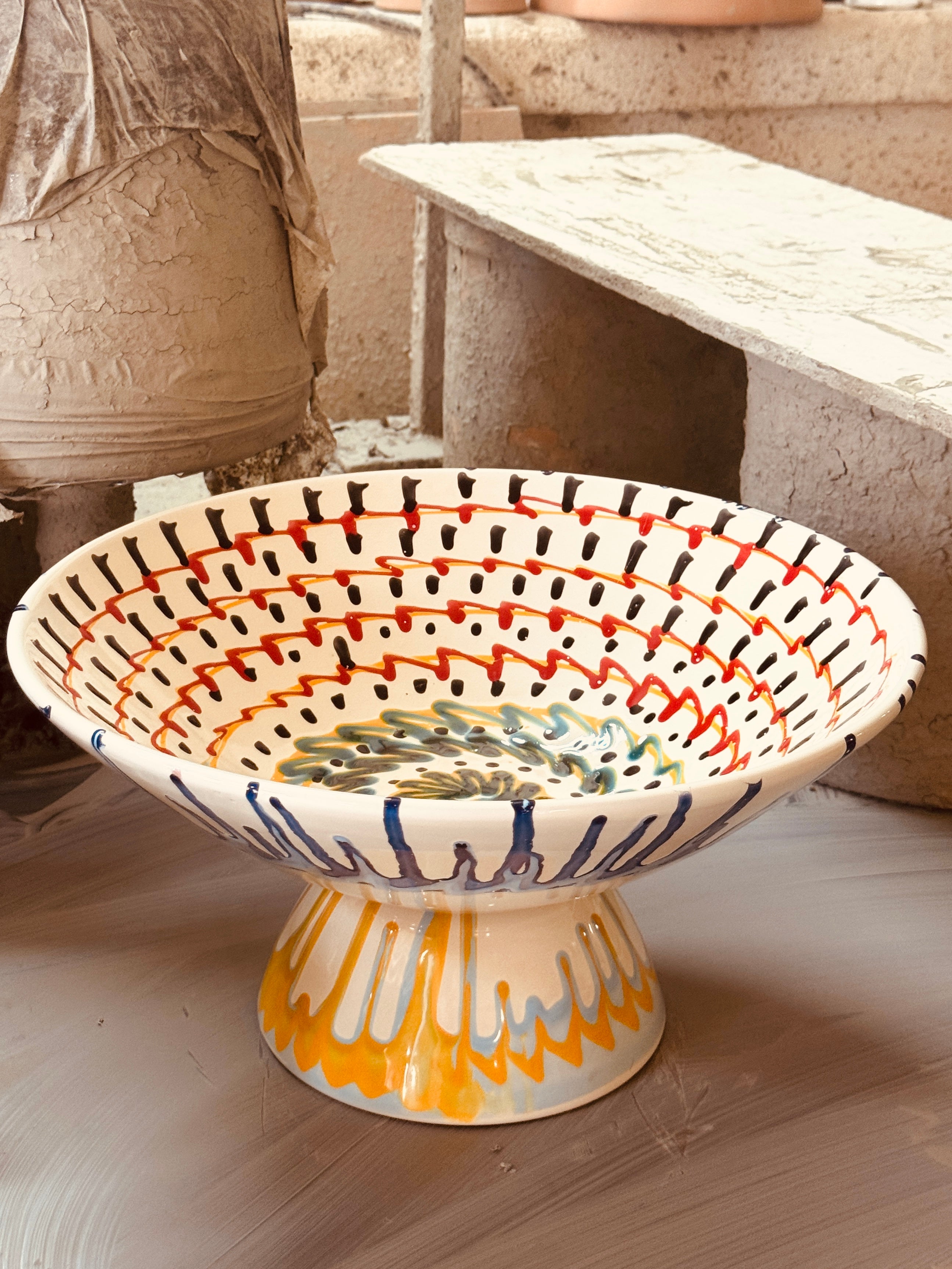 Einzelstück – Psychodelic High Bowl „Konic“, 35 cm