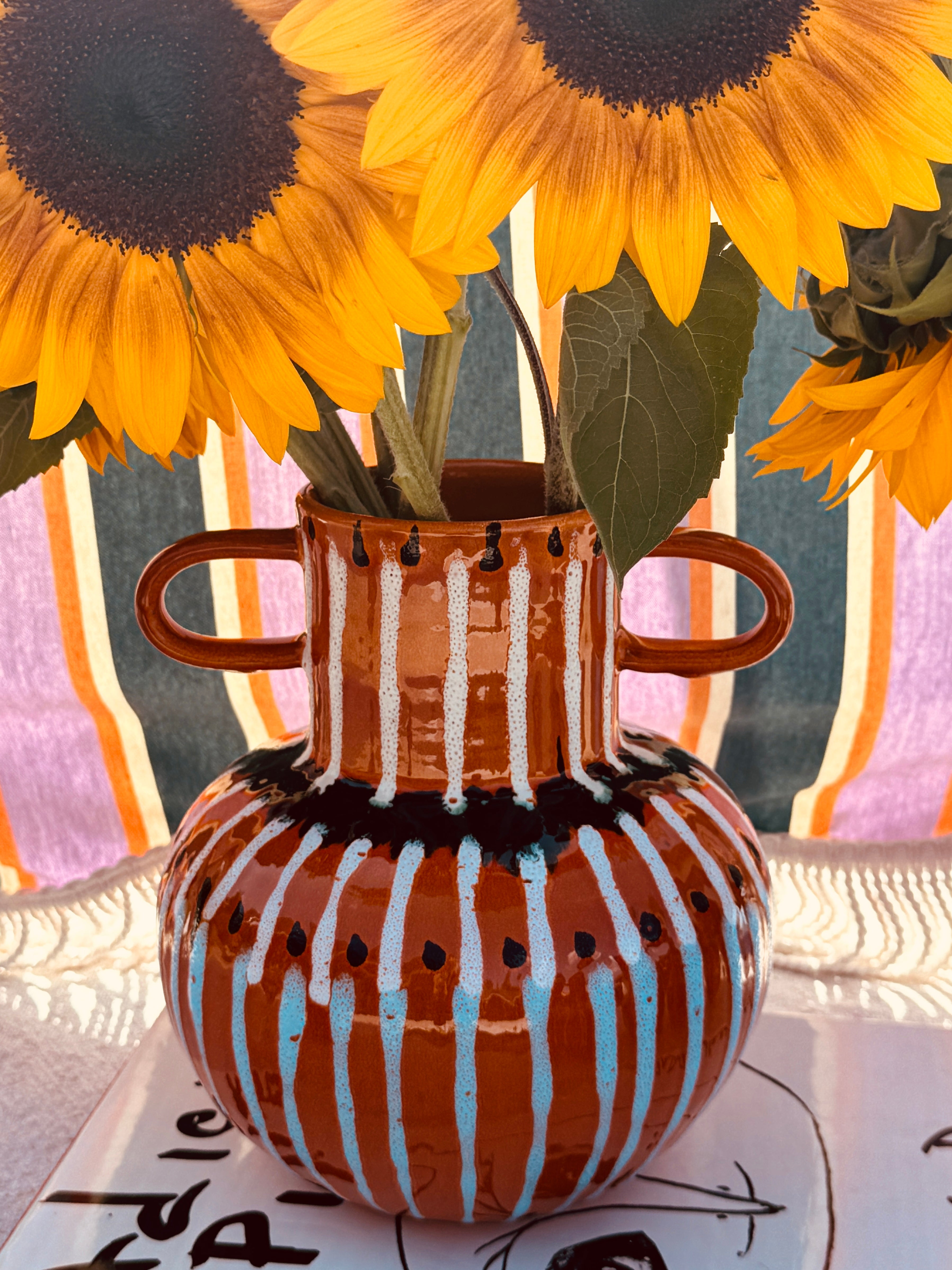 Psychodelic Vase "Vintage Vibes" - one of a Kind - 23cm - Einzelstück