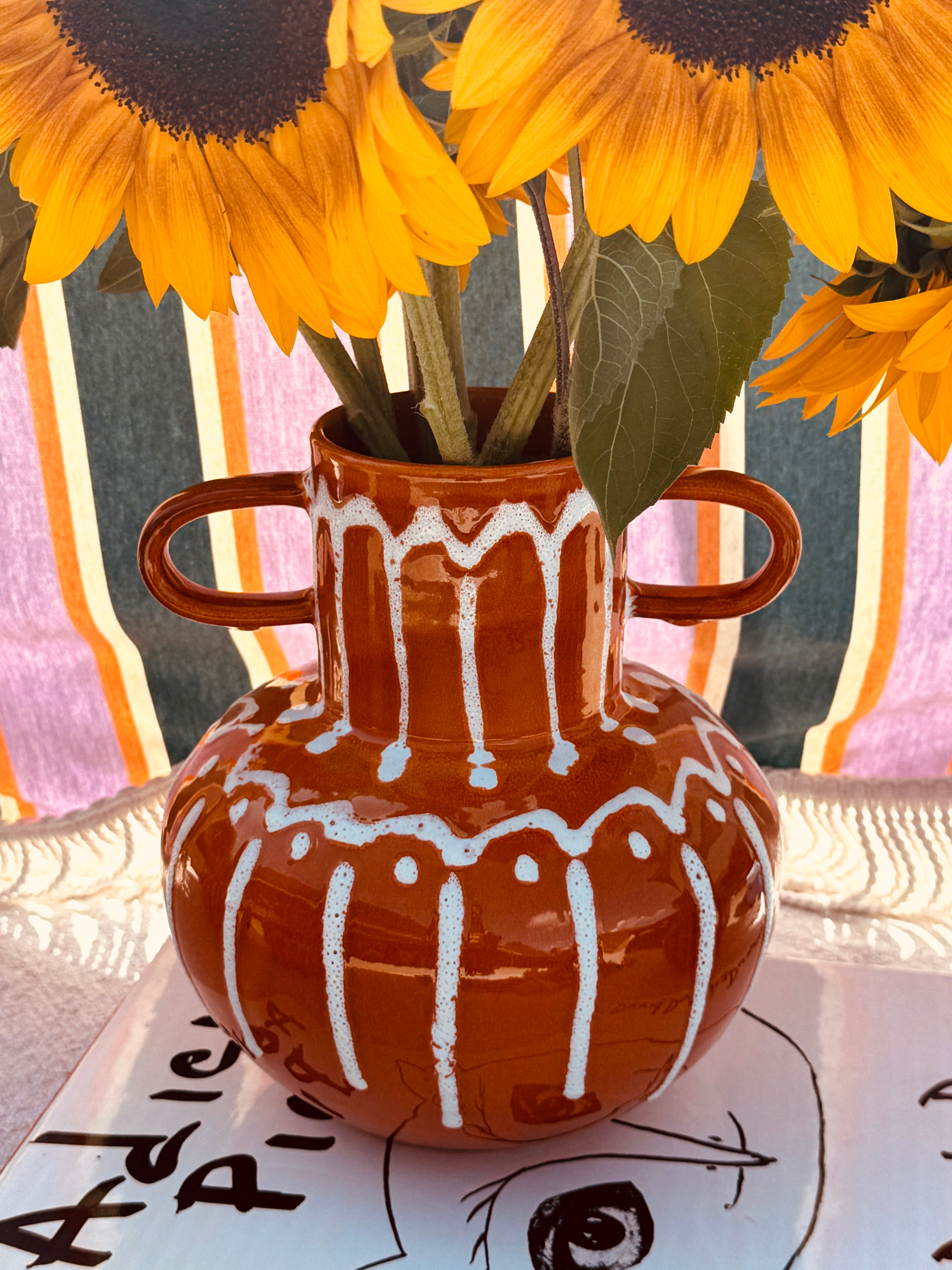Psychodelic Vase "Vintage Vibes" - one of a Kind - 23cm - Einzelstück