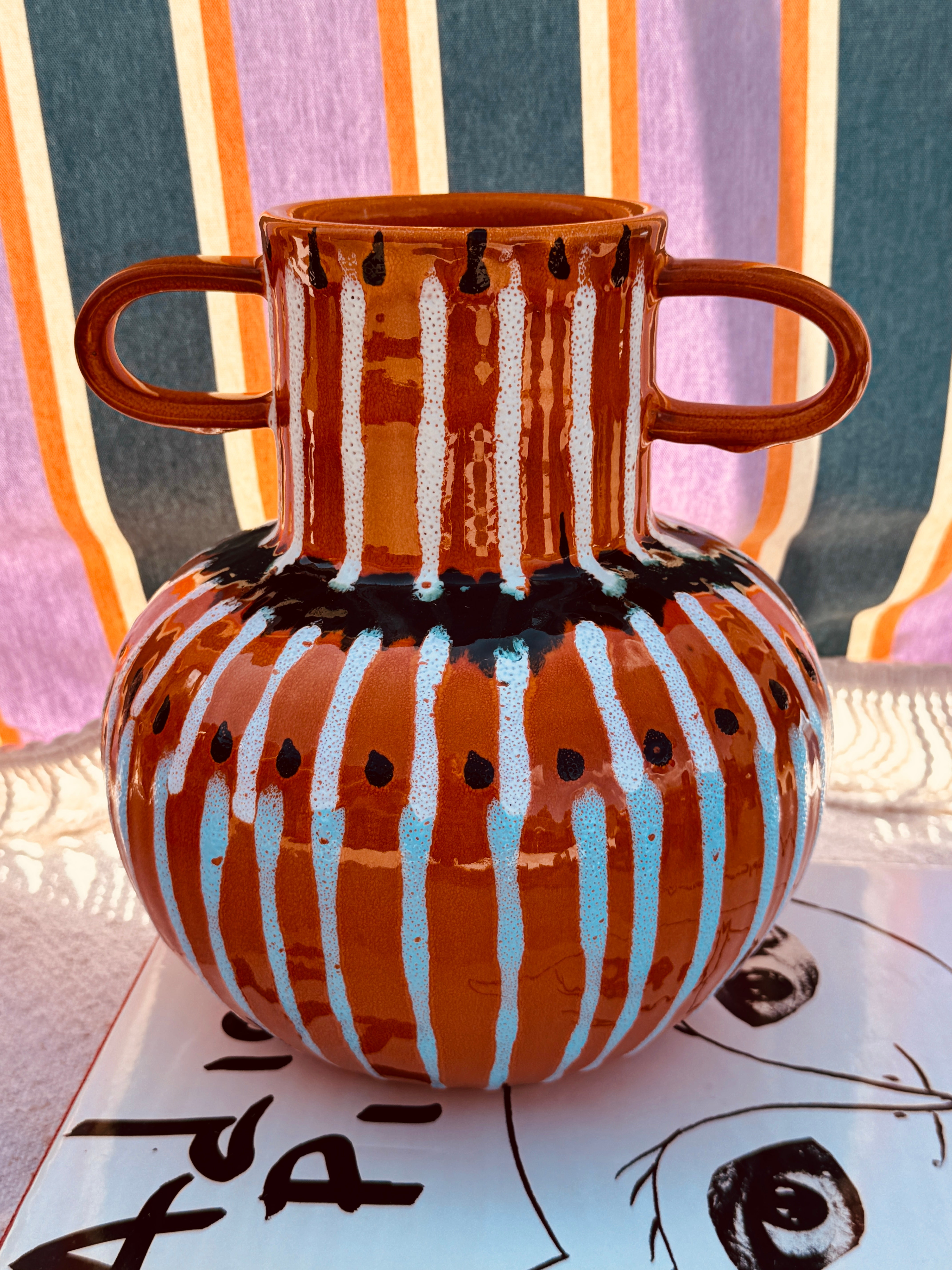 Psychodelic Vase "Vintage Vibes" - one of a Kind - 23cm - Einzelstück