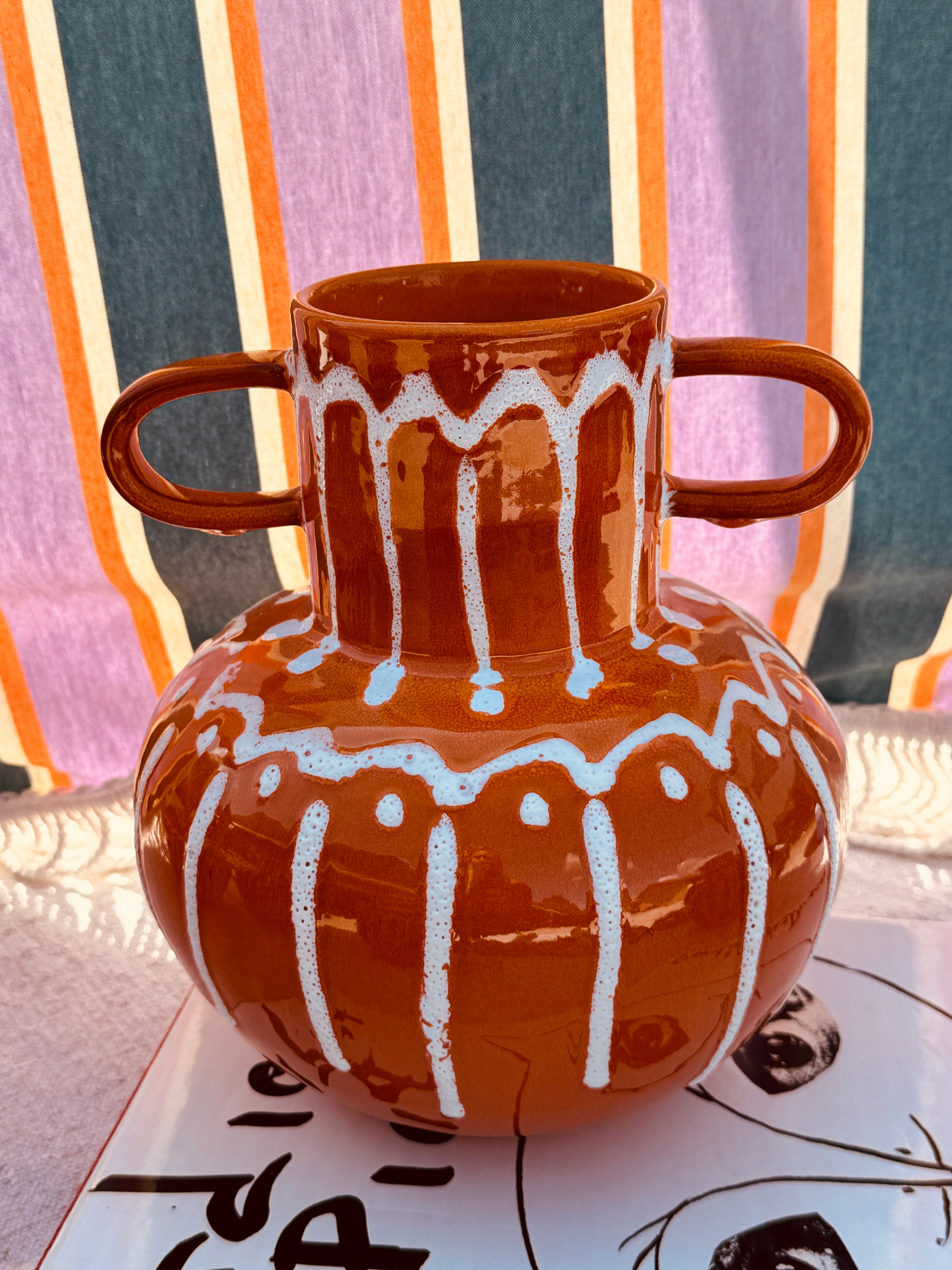 Psychodelic Vase "Vintage Vibes" - one of a Kind - 23cm - Einzelstück