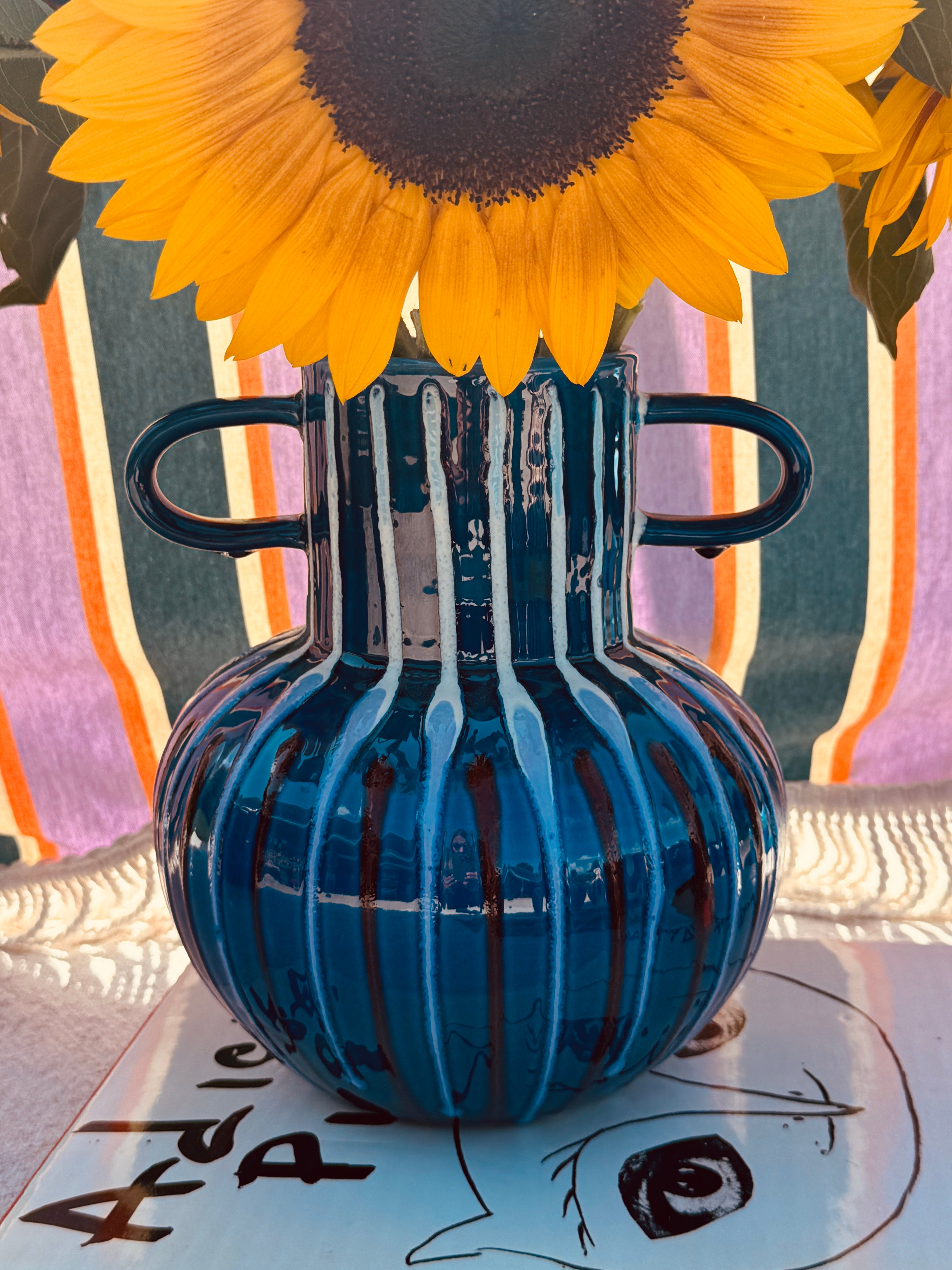 Psychodelic Vase "Vintage Vibes" - one of a Kind - 23cm - Einzelstück