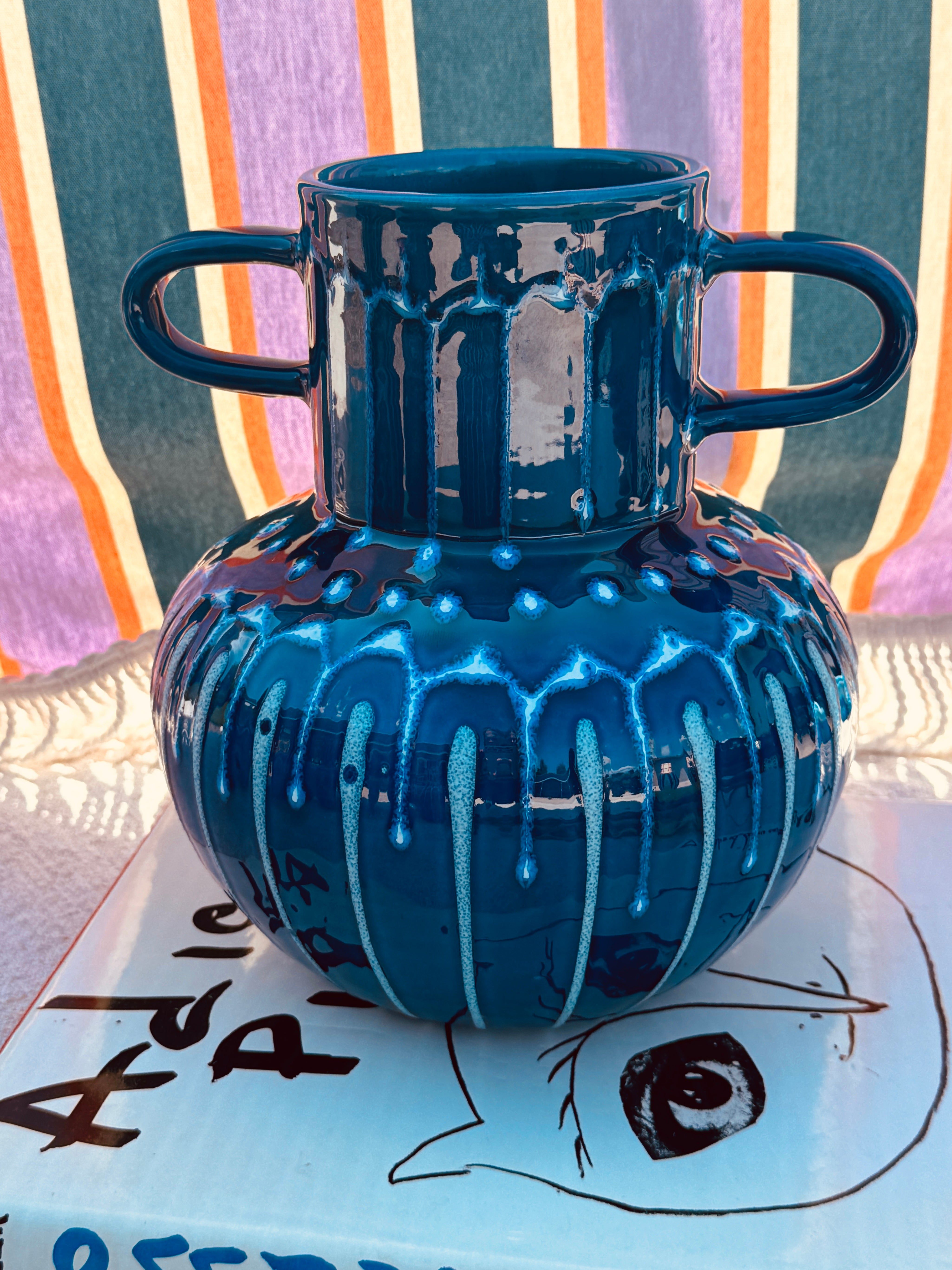 Psychodelic Vase "Vintage Vibes" - one of a Kind - 23cm - Einzelstück