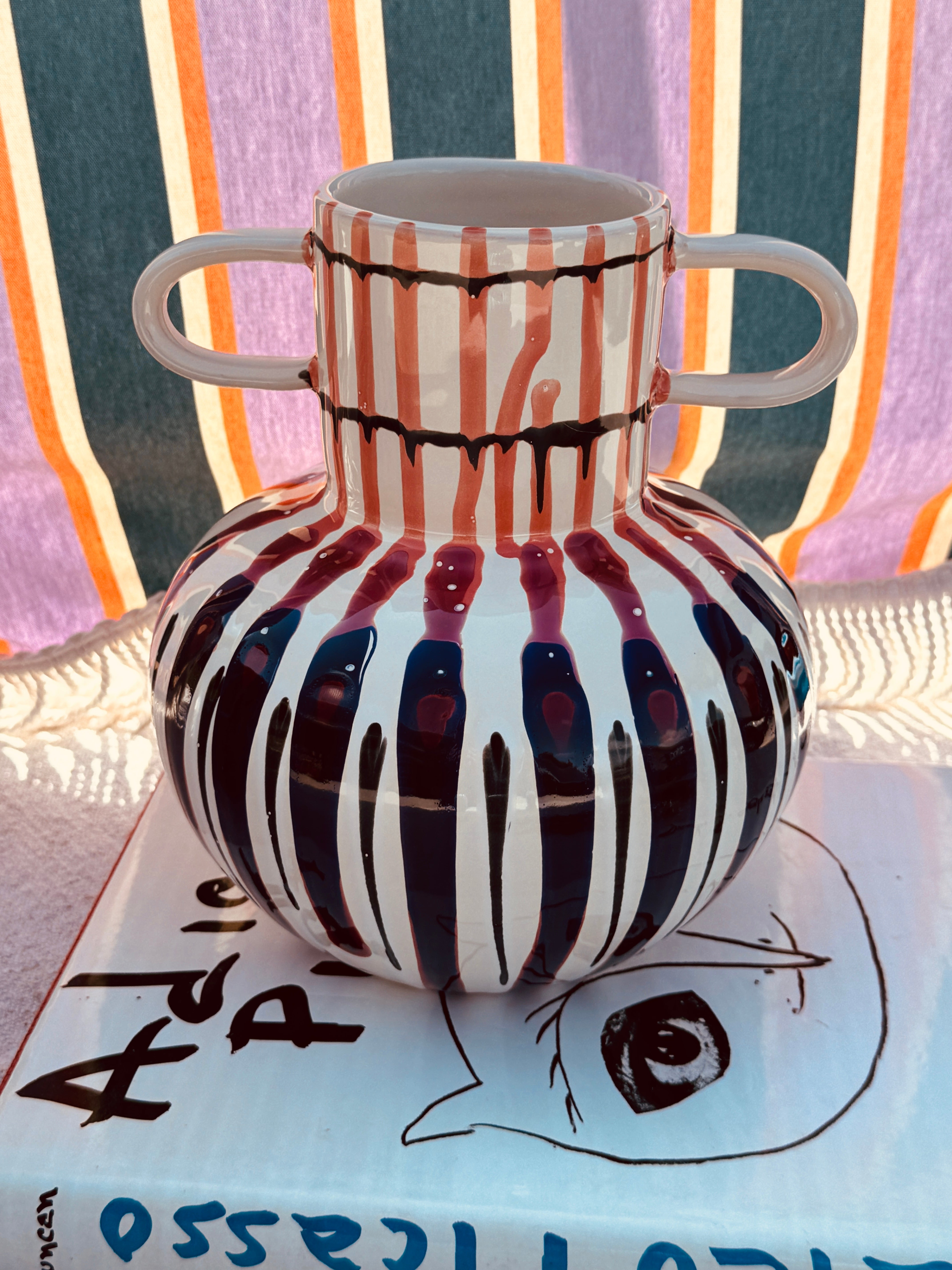 Psychodelic Vase "Vintage Vibes" - one of a Kind - 23cm - Einzelstück