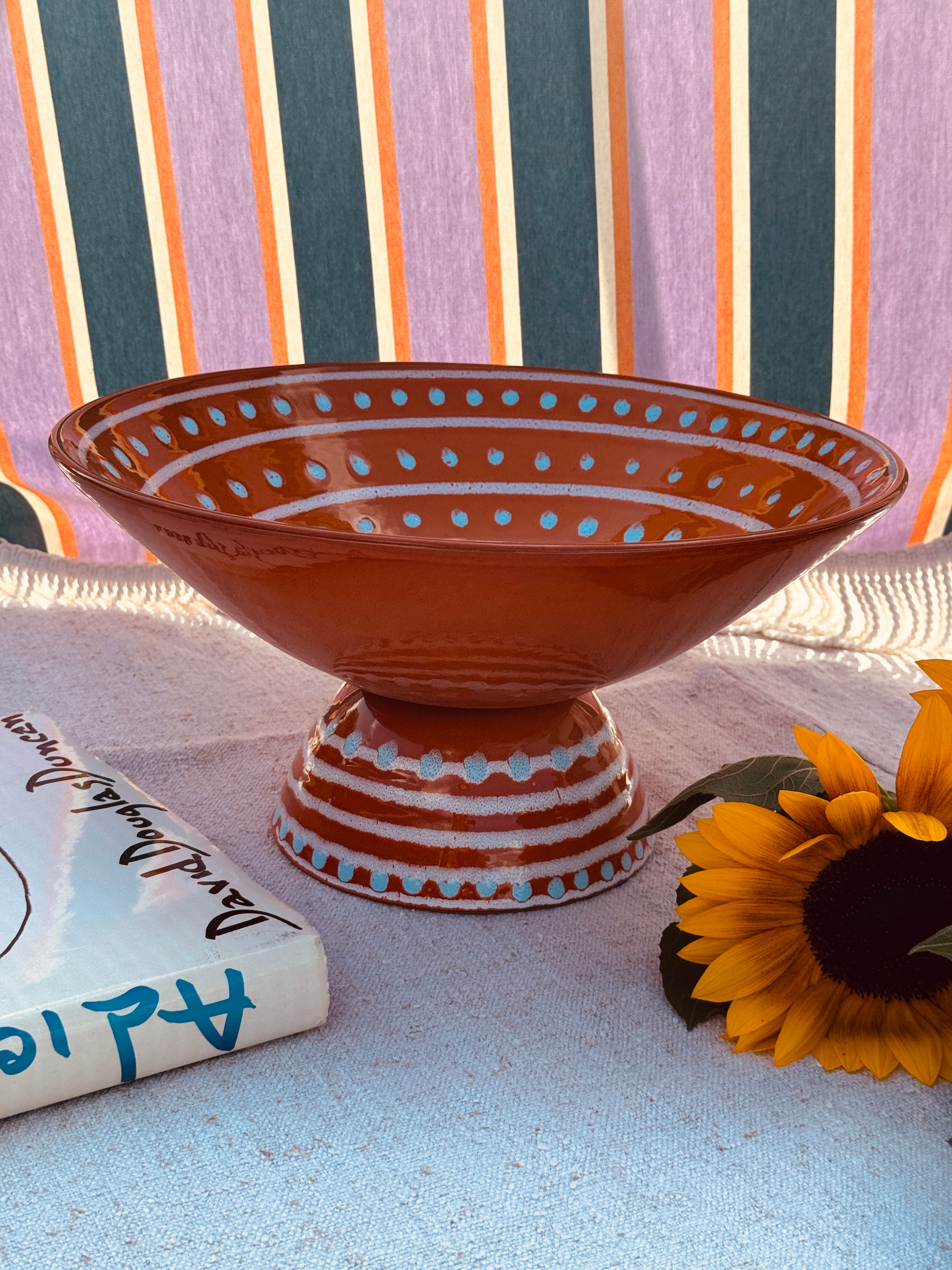 Unique Art Object – "Konic" Psychodelic High Bowl, 35 cm - 70s burned Orange