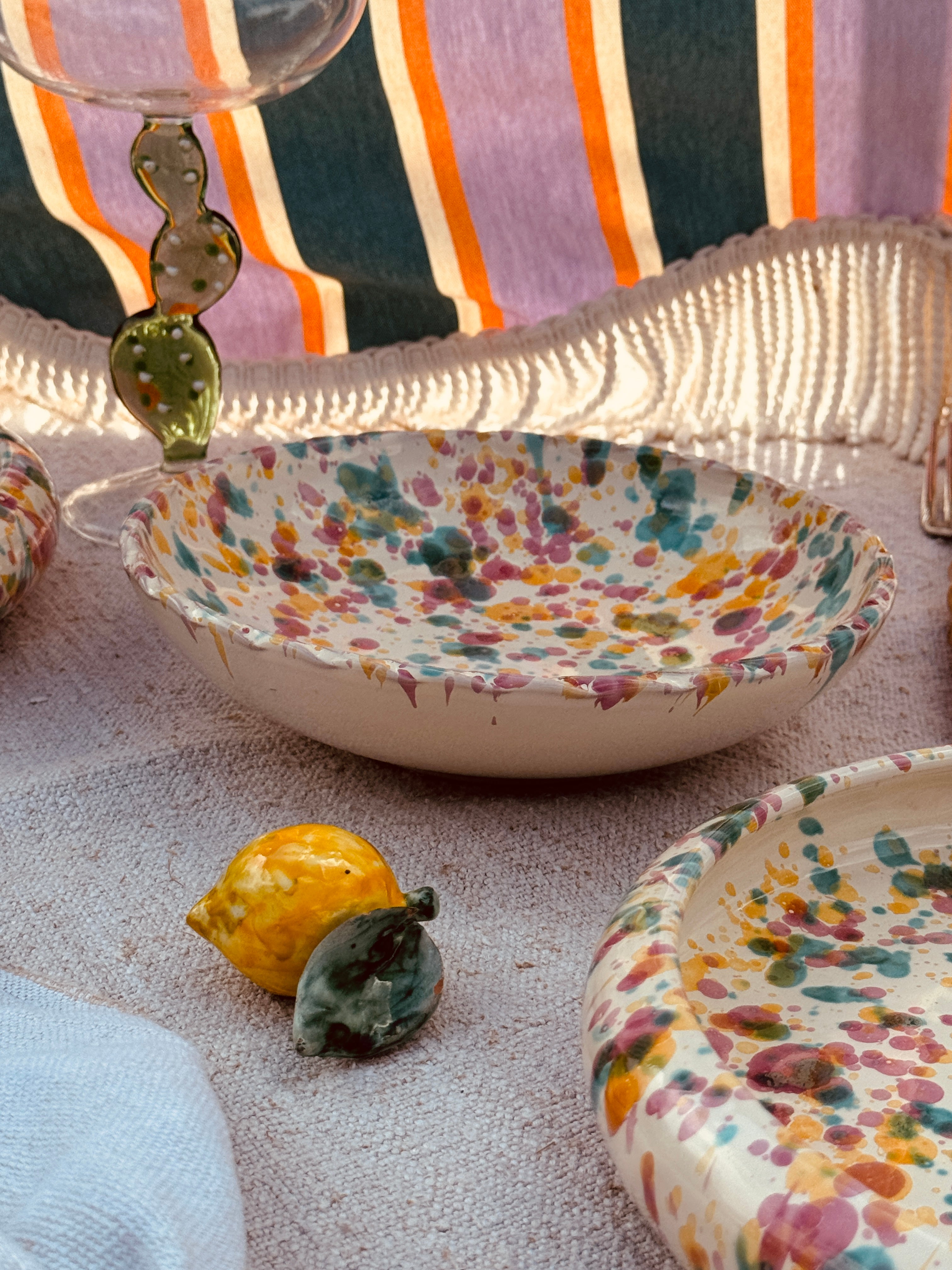! Neue Form ! Schizzato Schale "Colori Fantasia"