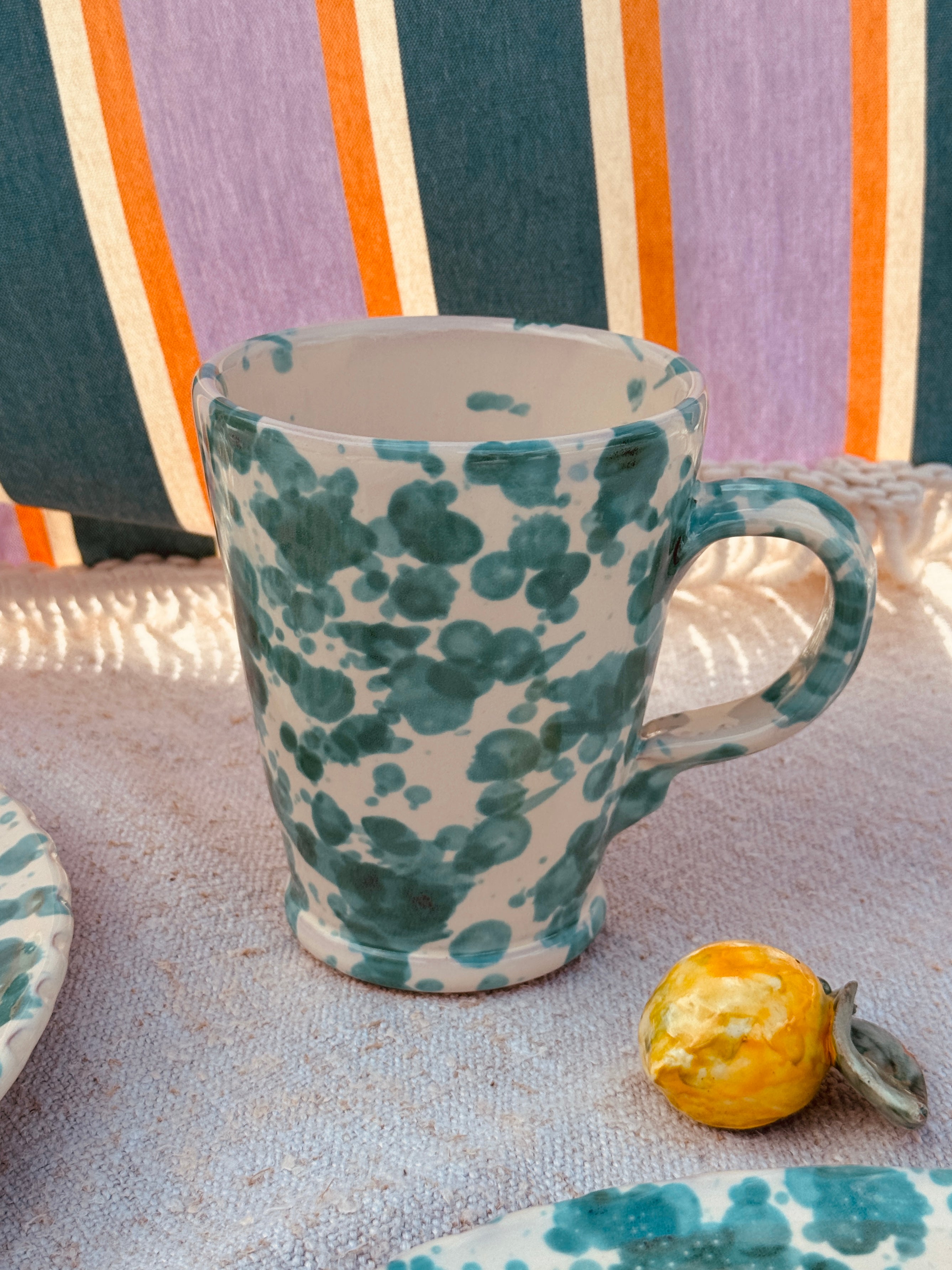 Big Schizzato Mug with Handle "Verde"