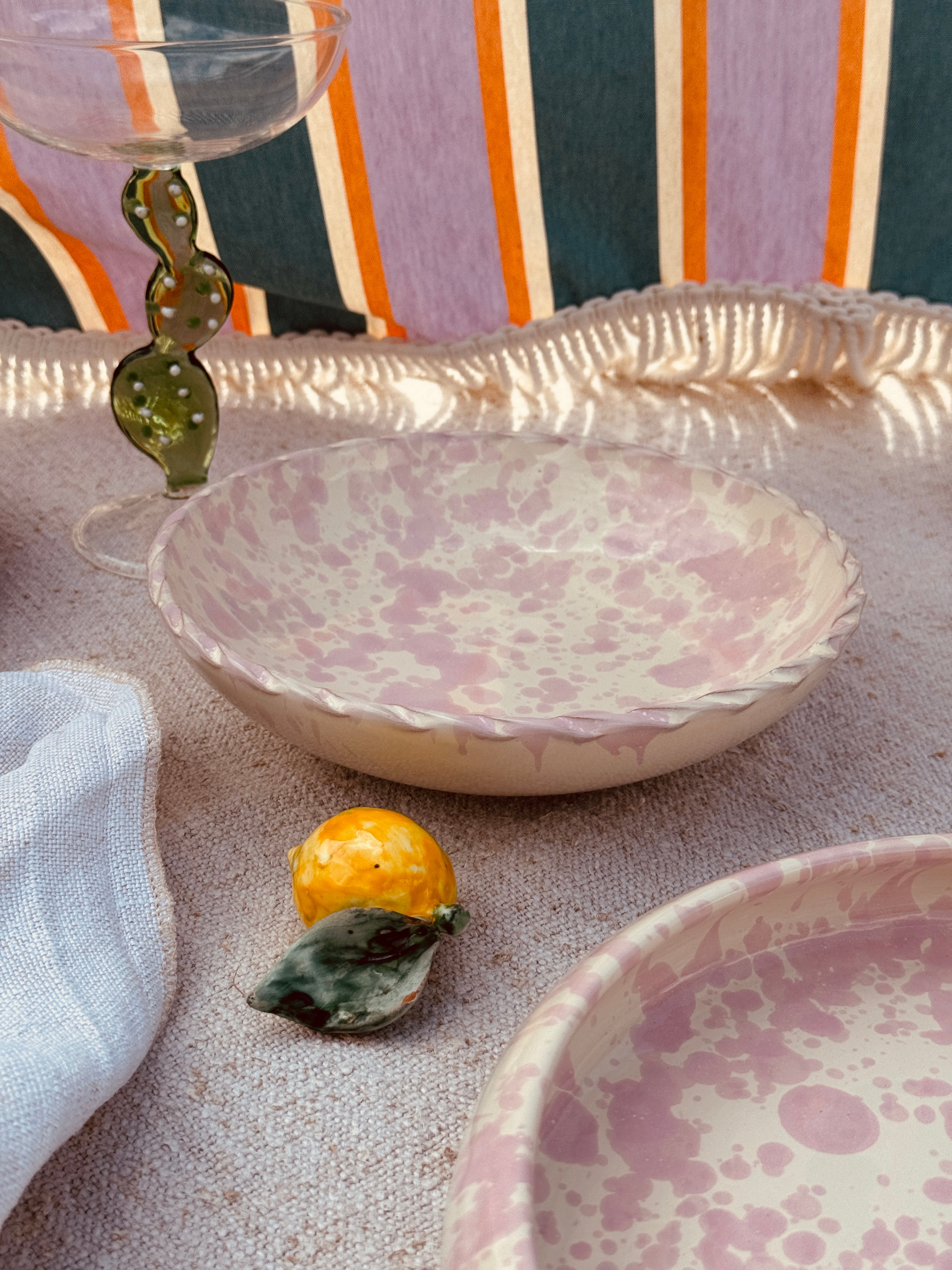 ! New Fit ! Schizzato Pasta Bowl "Rosato"