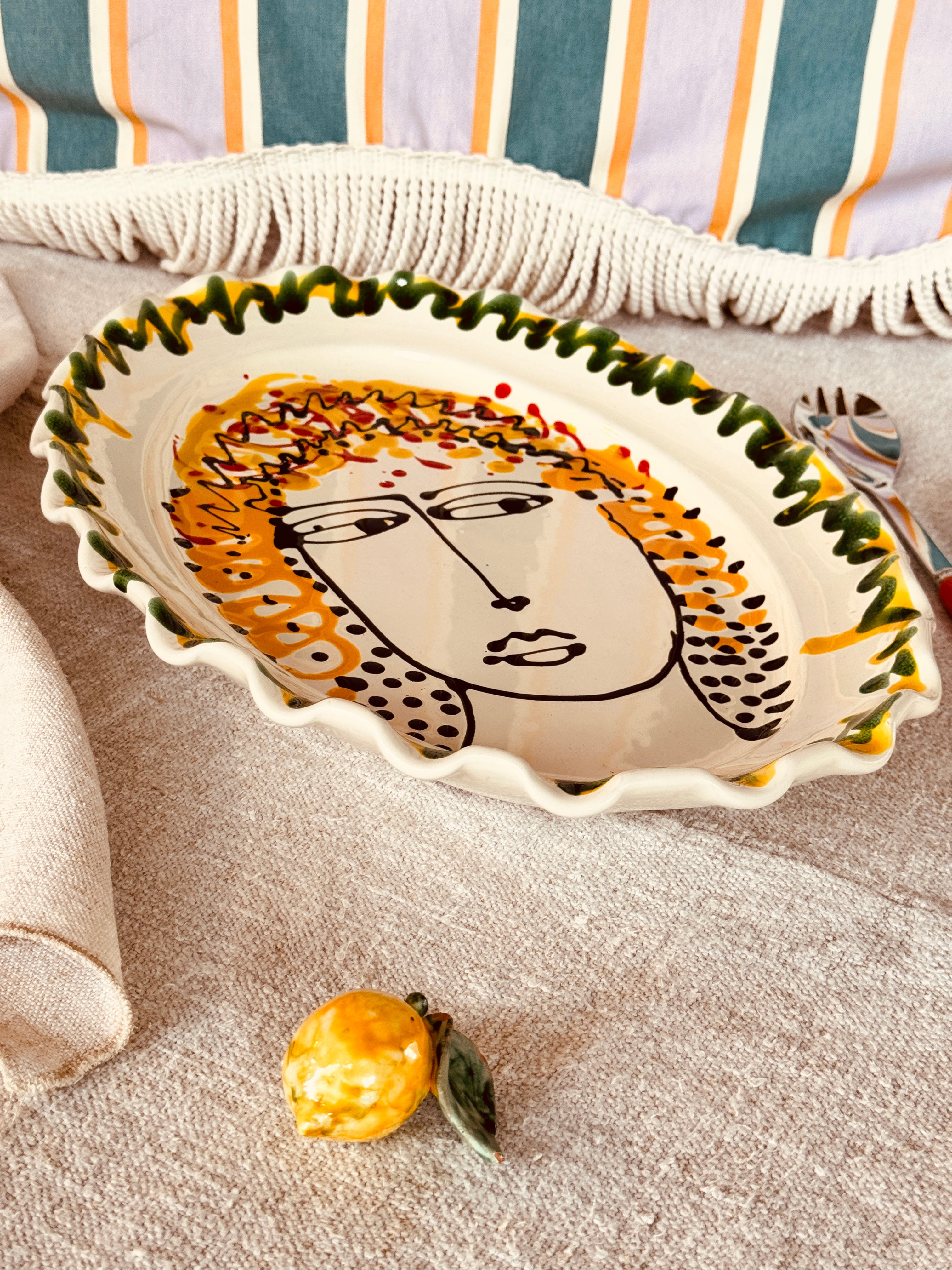 ! Einzelstück ! ovale Servierplatte 41x29cm - nur 1 x erhältlich