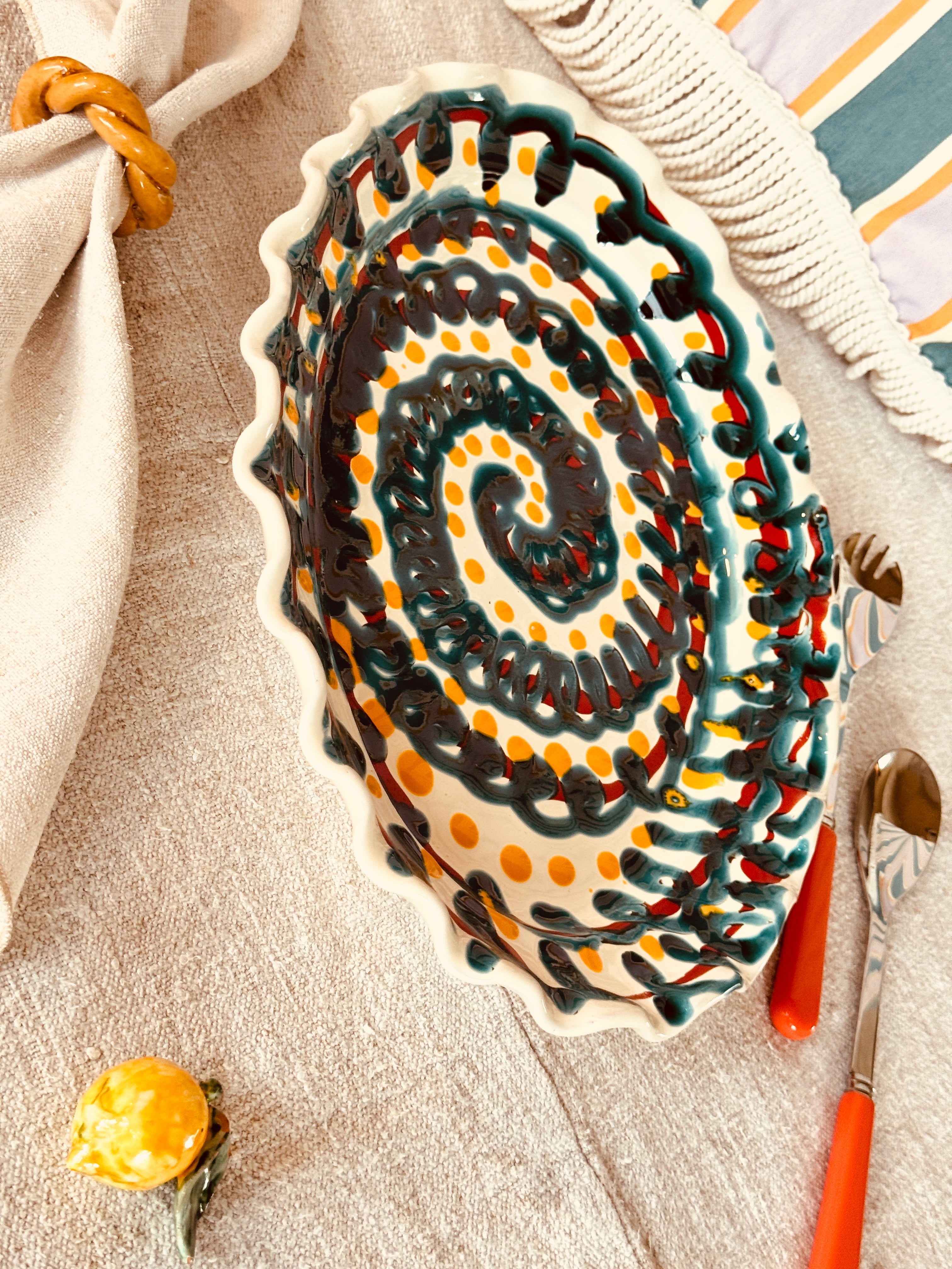 ! Einzelstück ! ovale Servierplatte 41x29cm - nur 1 x erhältlich