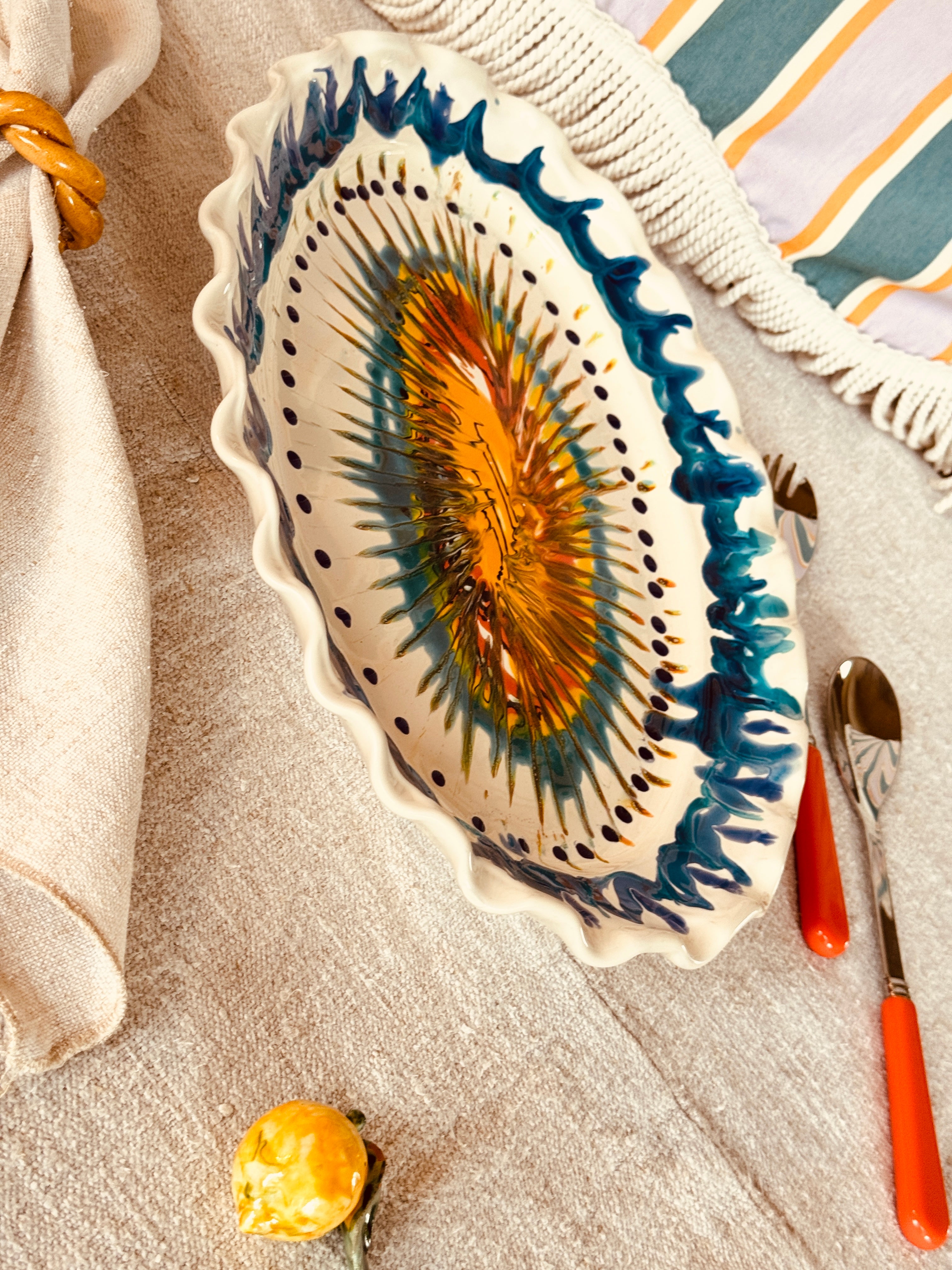 ! Einzelstück ! ovale Servierplatte 41x29cm - nur 1 x erhältlich