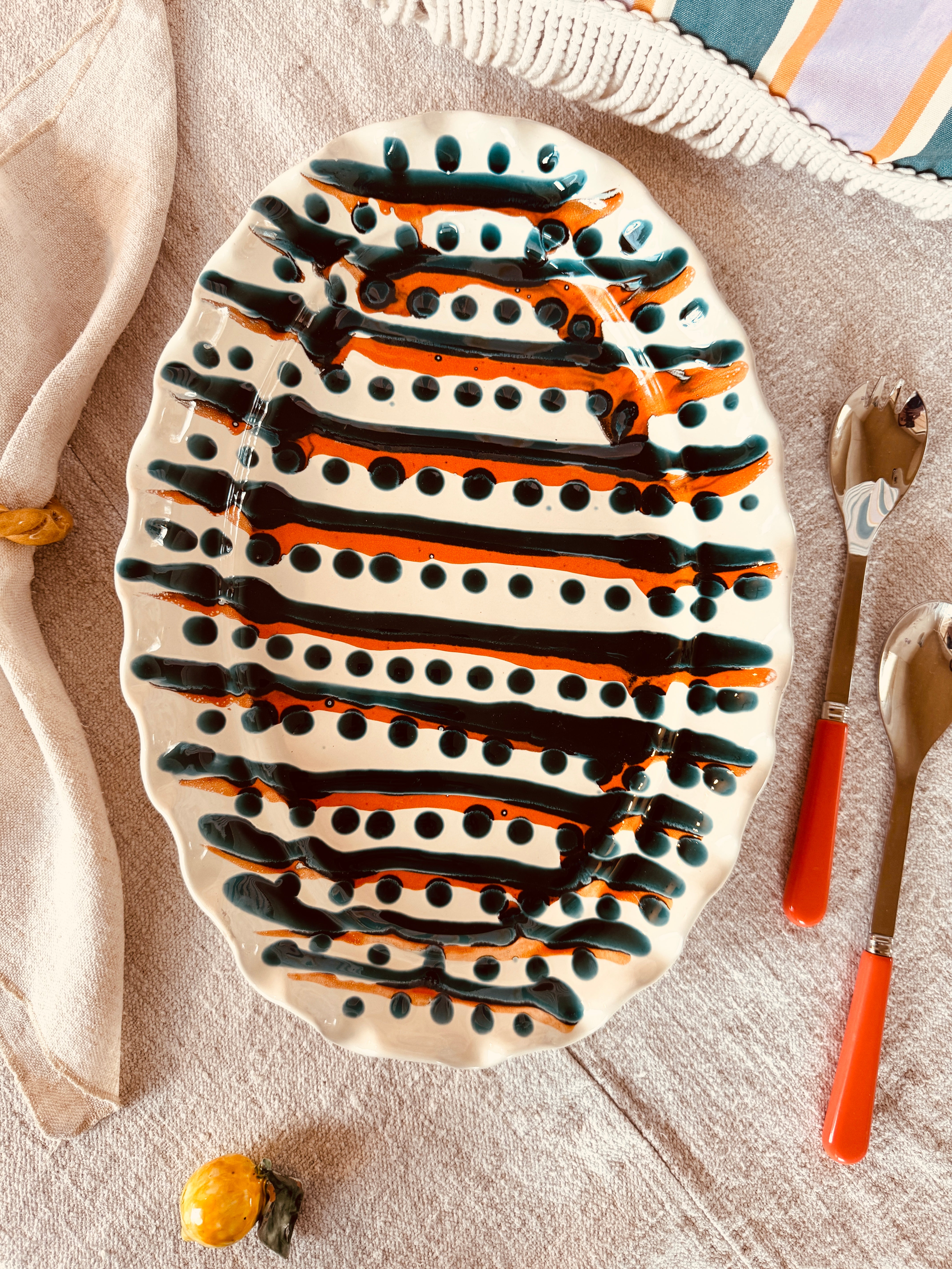 ! Einzelstück ! ovale Servierplatte 41x29cm - nur 1 x erhältlich