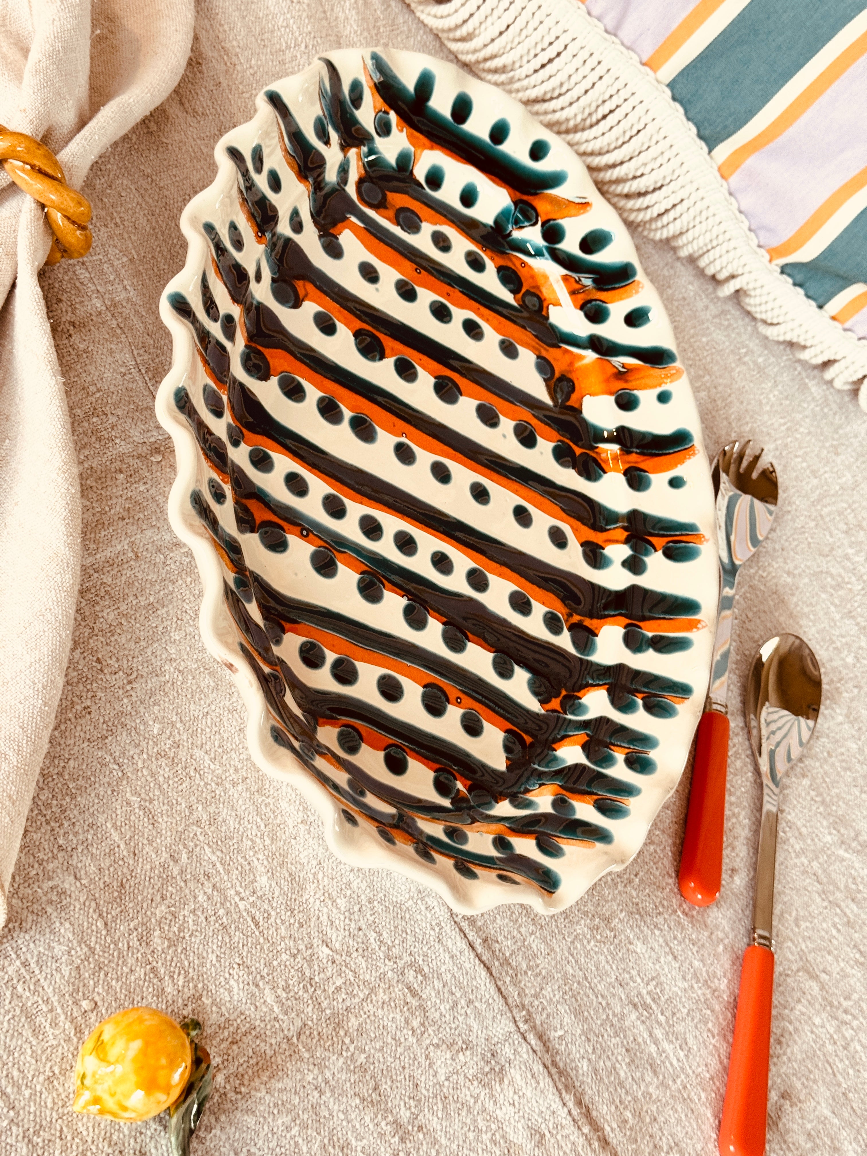 ! Einzelstück ! ovale Servierplatte 41x29cm - nur 1 x erhältlich