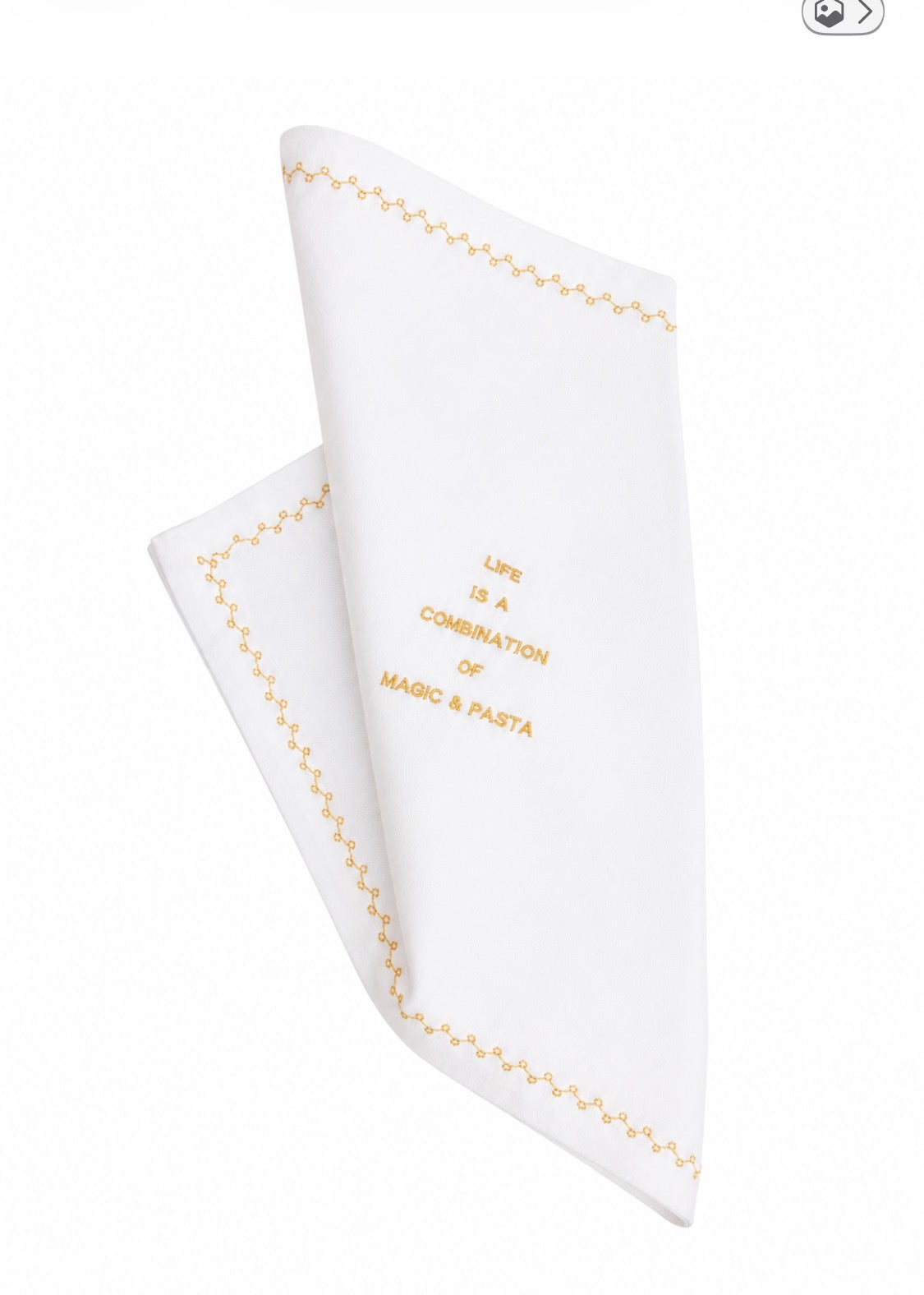 Handgefertigte Italienische Leinen Servietten 6er Set "La Dolce Vita Quotes Collection"