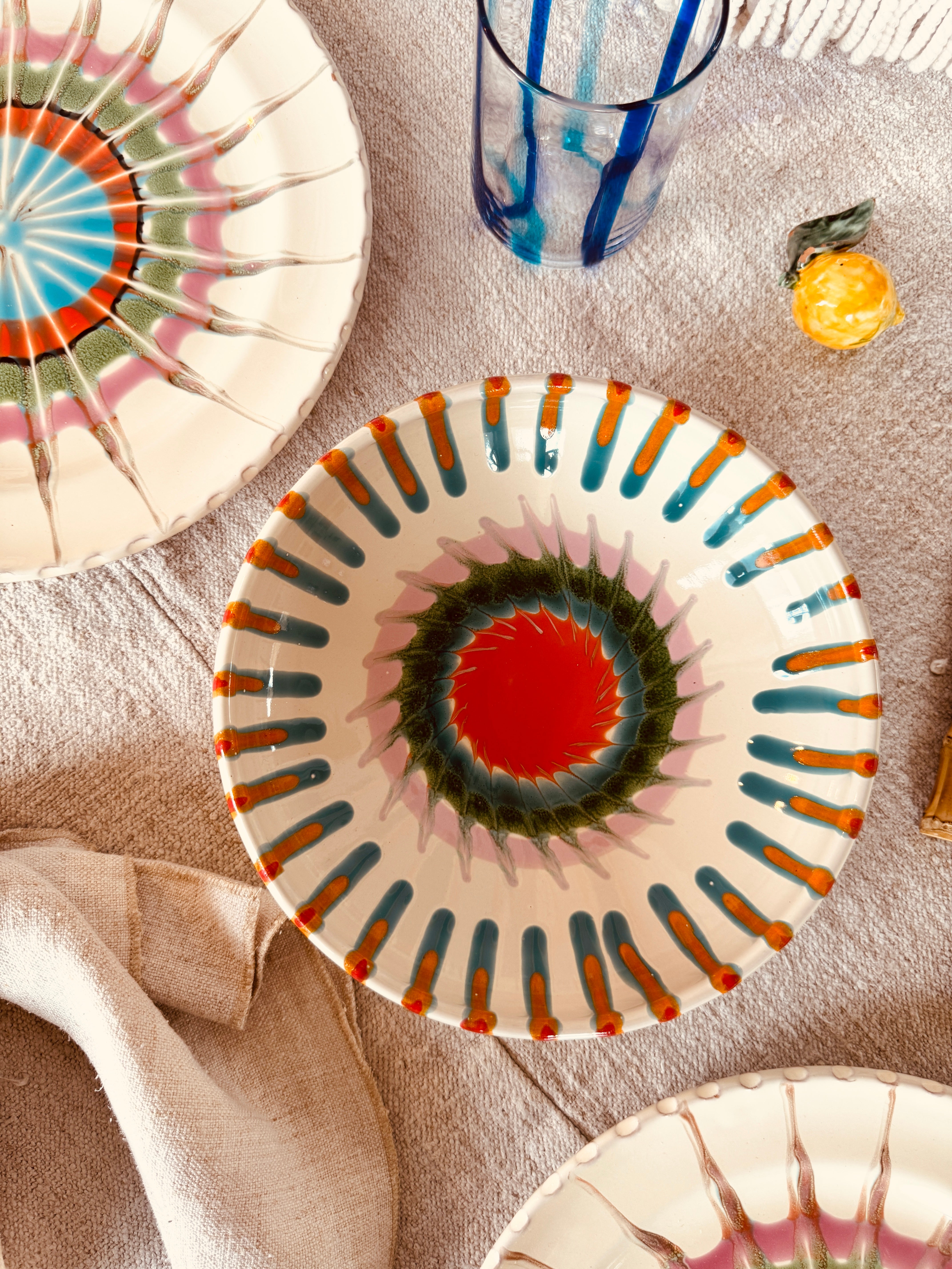 Bowl Bordo Tornito - 21cm "Filicudi" Handmade Ceramic from Puglia