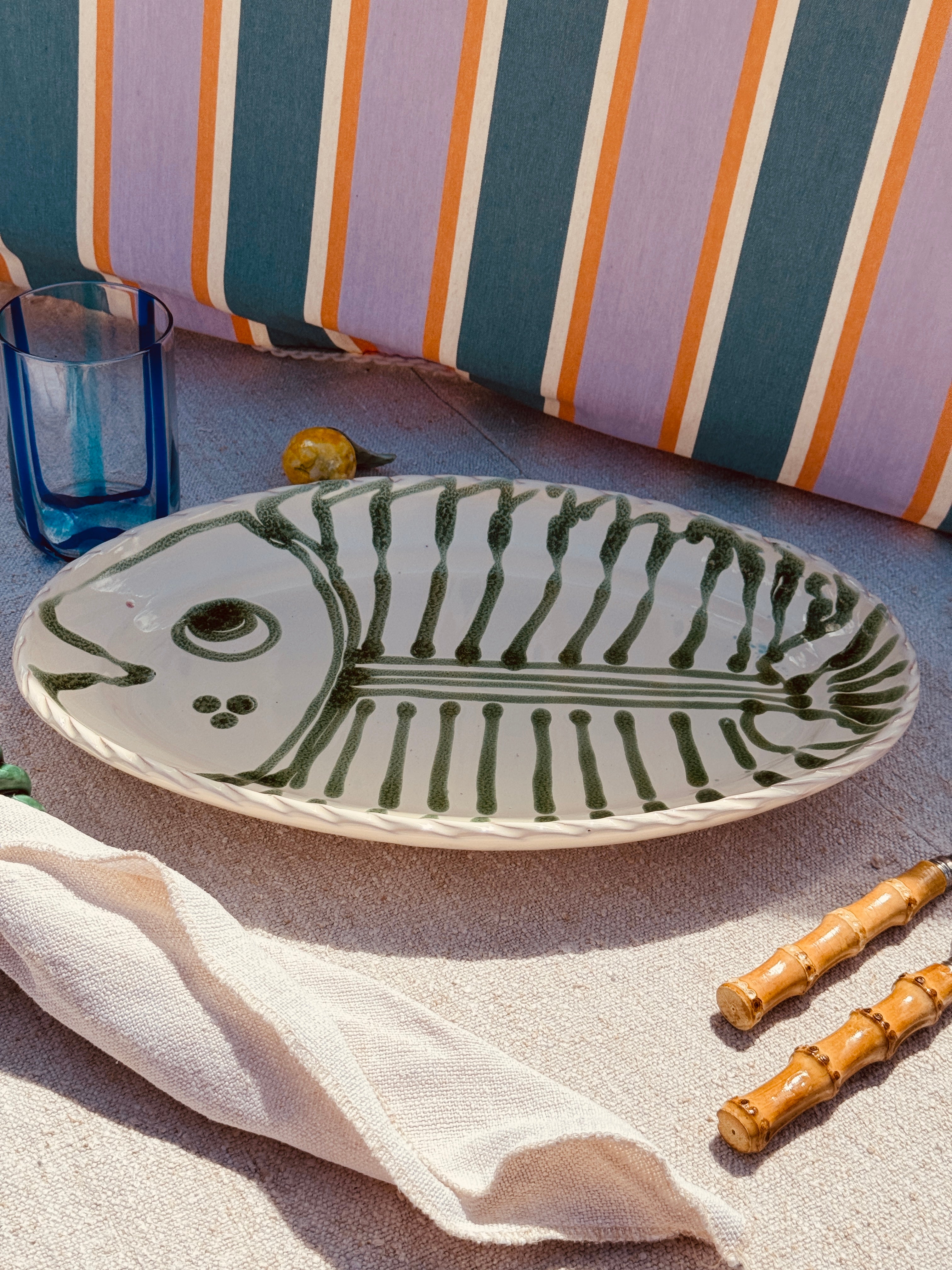 Unique Psychodelic Oval Plate "Pesce di Taranto" 35X23 CM