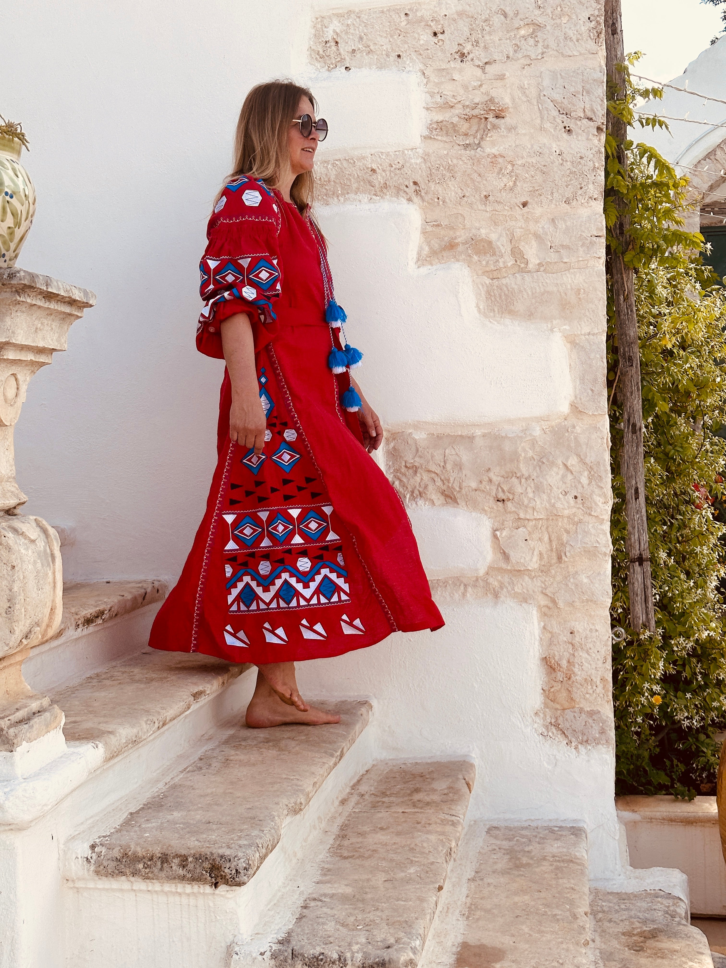 Bohemian Rapsody - Mrs.Riviera Summer Dress "Red Lotus" Size2