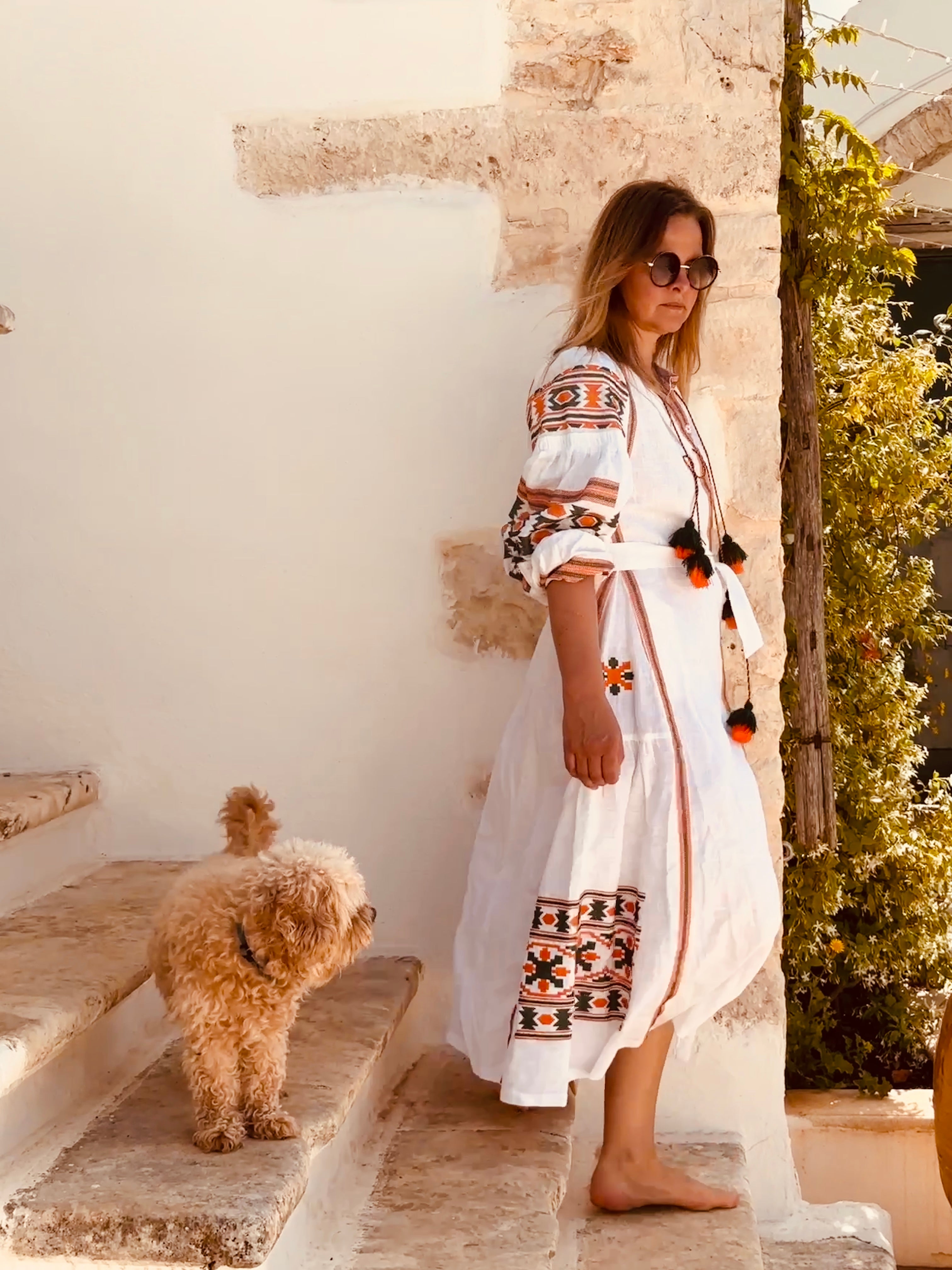 Bohemian Rapsody - Mrs.Riviera Summer Dress "White Lotus" Size2
