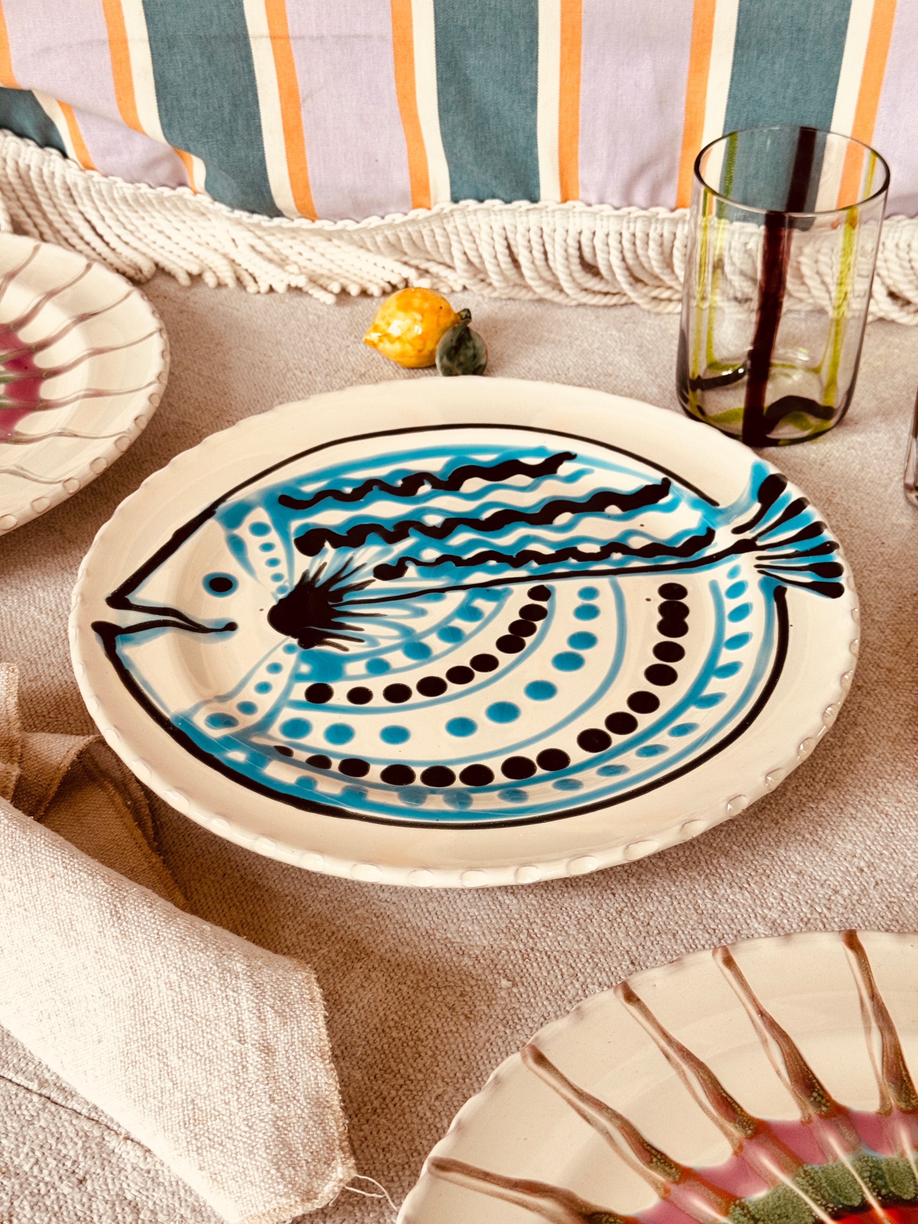 Psychodelic Speiseteller - 27cm "Unique Art Pesce by Studio Riviera"