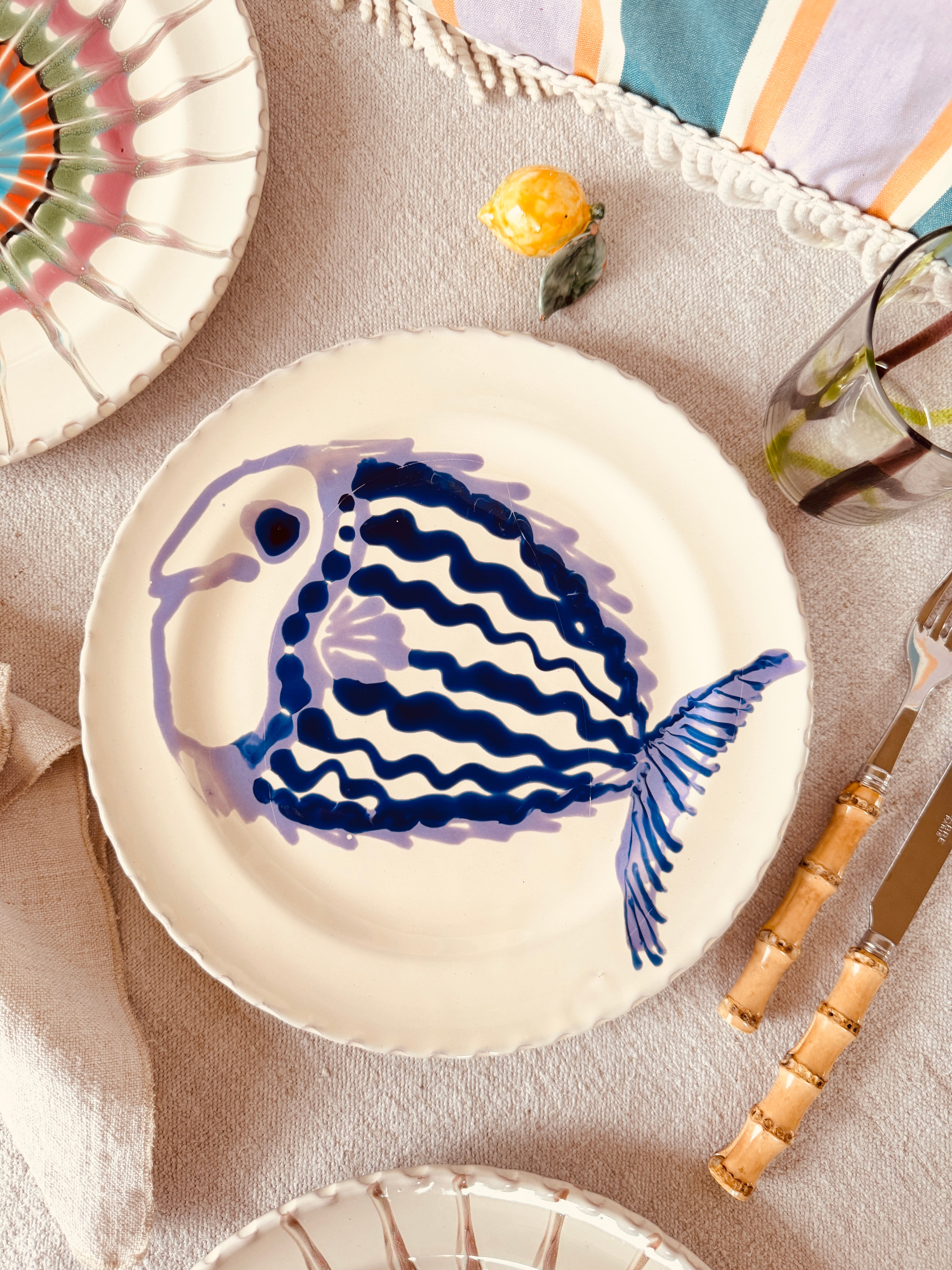 Psychodelic Speiseteller - 27cm "Unique Art Pesce by Studio Riviera"