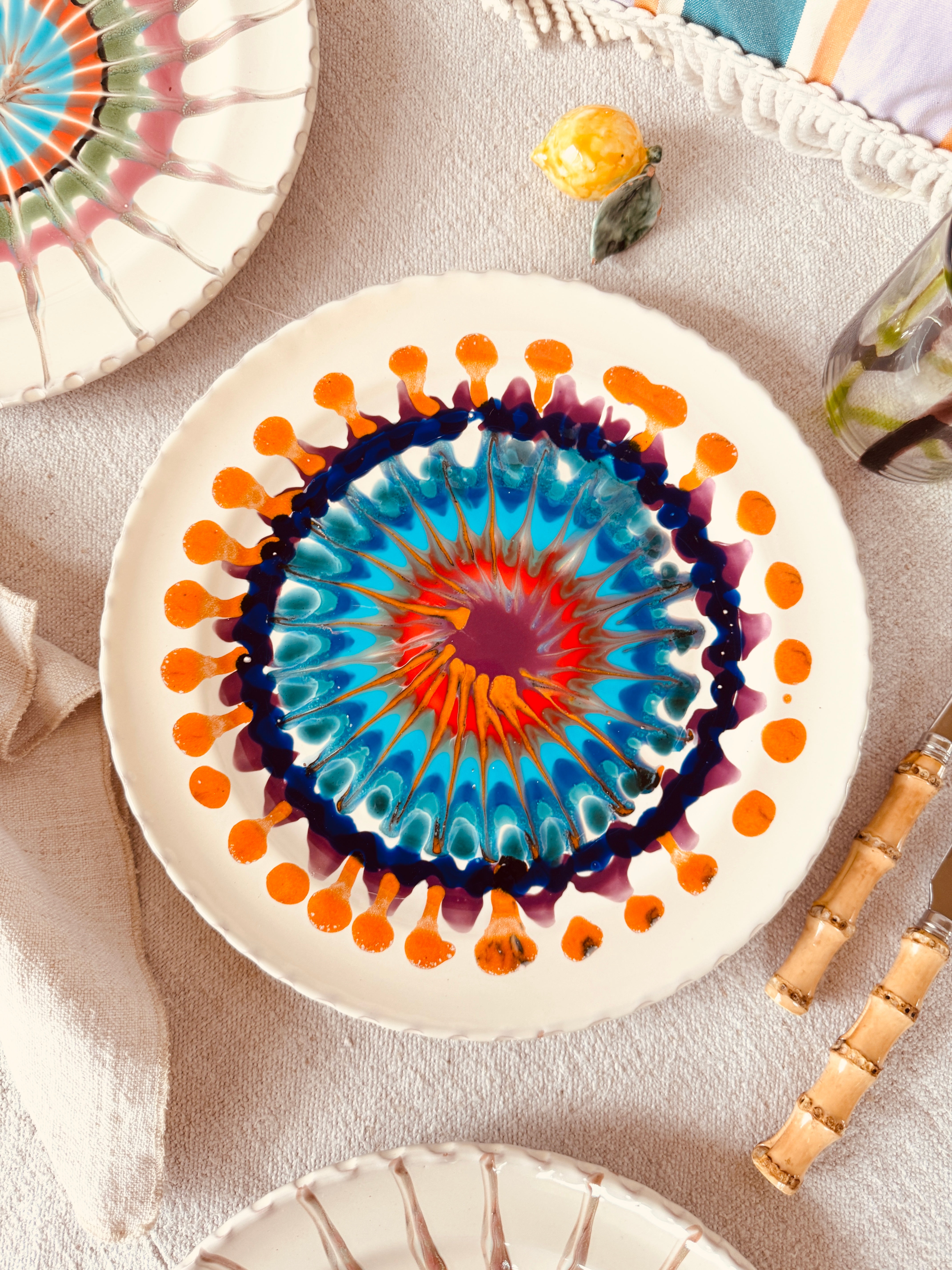 Psychodelic Speiseteller - 27cm "Unique Art Pieces by Studio Riviera"