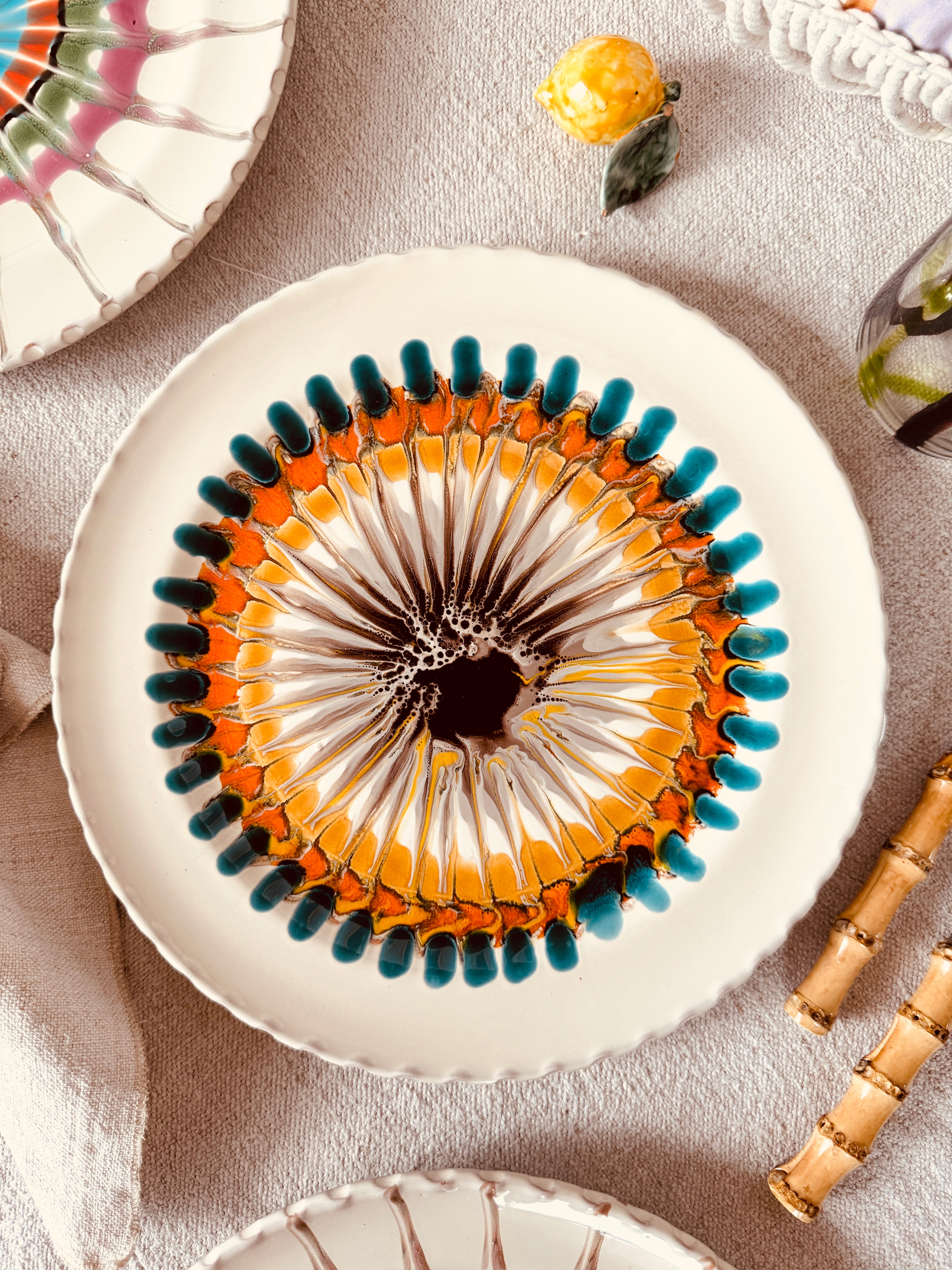 Psychodelic Speiseteller - 27cm "Unique Art Pieces by Studio Riviera"