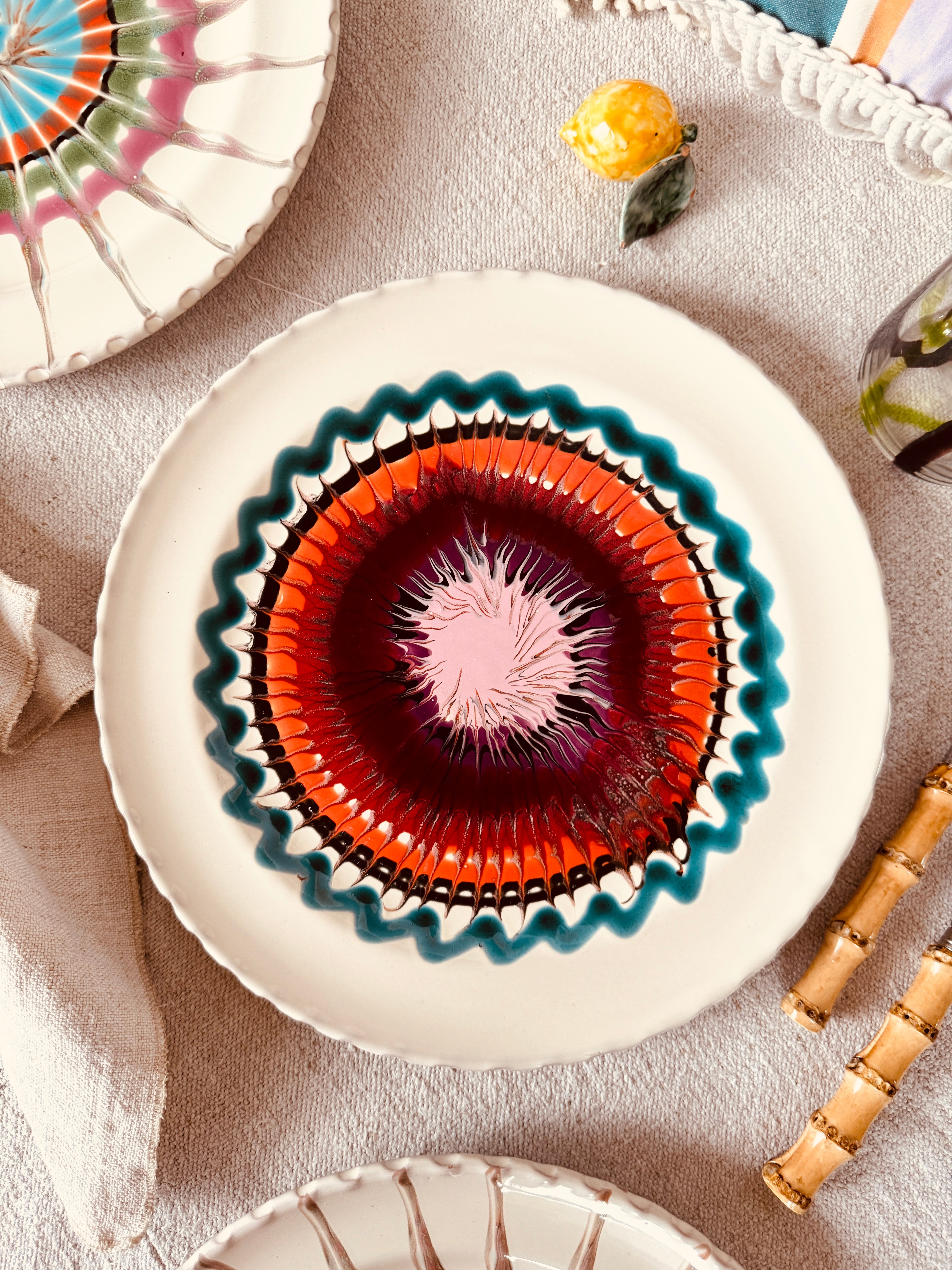 Psychodelic Speiseteller - 27cm "Unique Art Pieces by Studio Riviera"