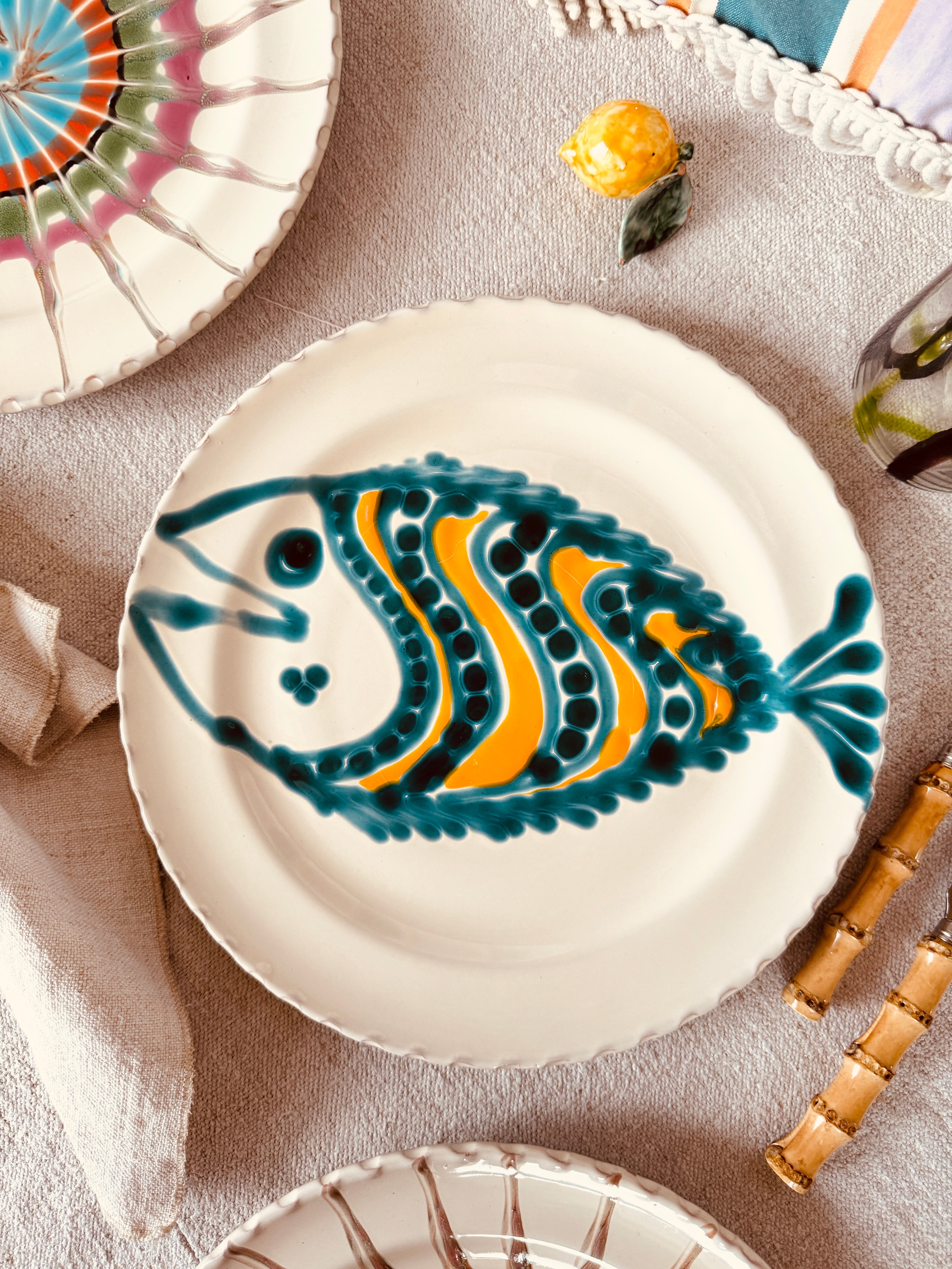 Psychodelic Speiseteller - 27cm "Unique Art Pesce by Studio Riviera"