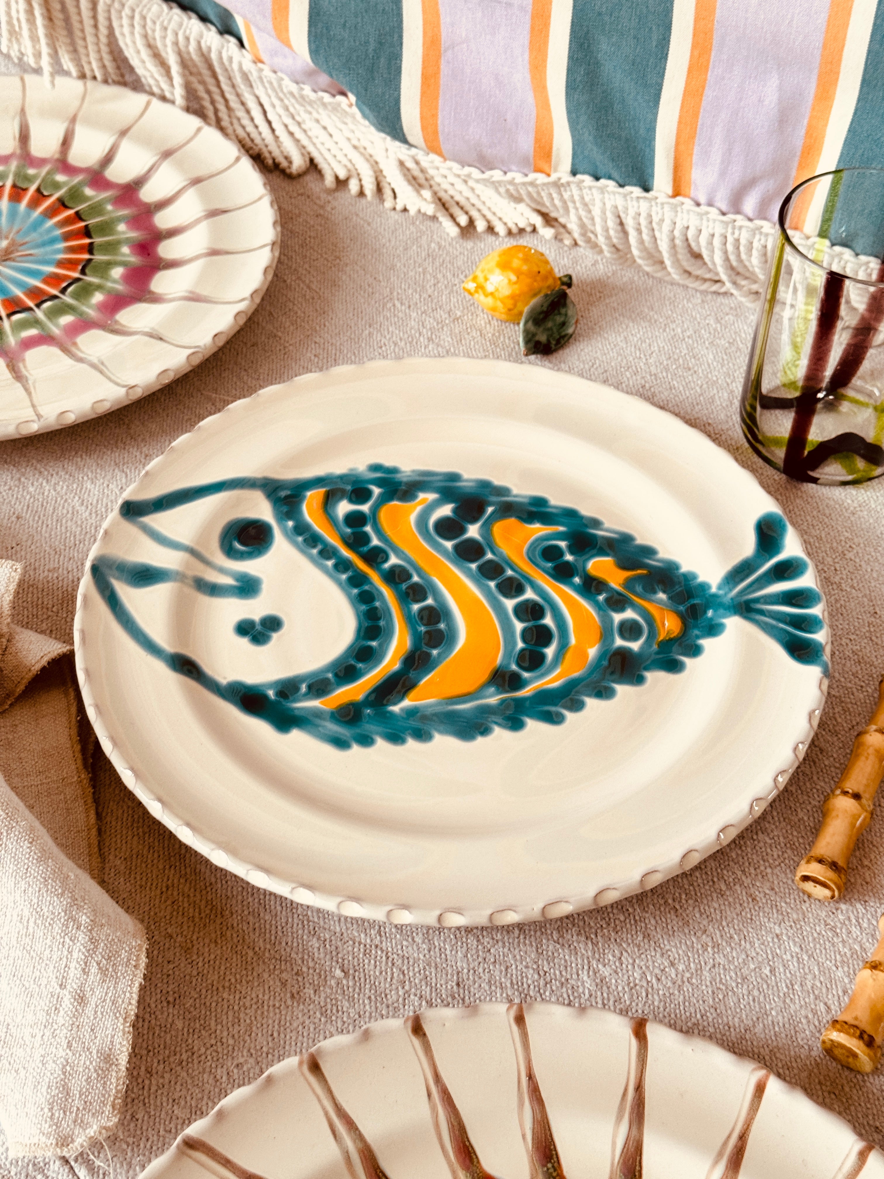 Psychodelic Speiseteller - 27cm "Unique Art Pesce by Studio Riviera"