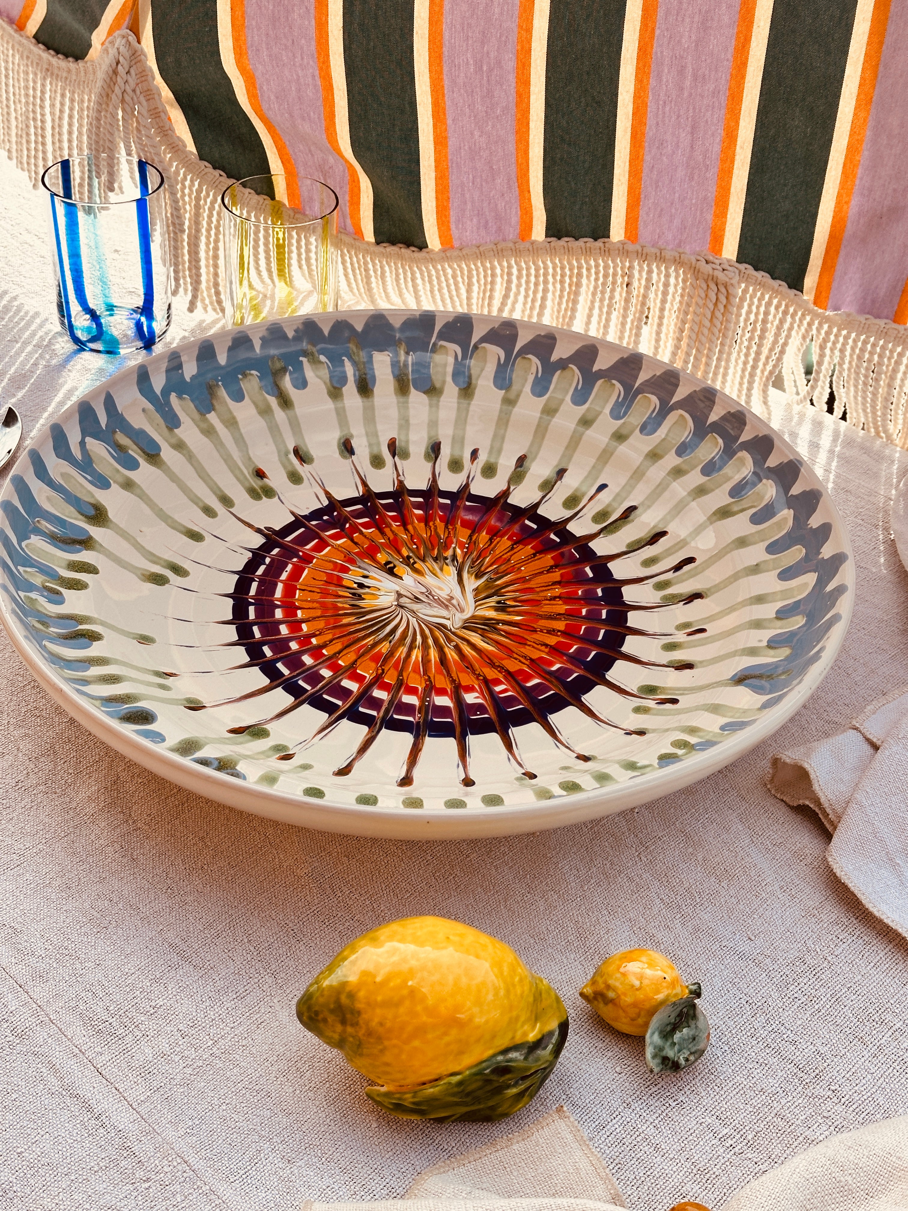 große und einzigartige Psychodelic Schale - 42cm "Royal Sorrento"