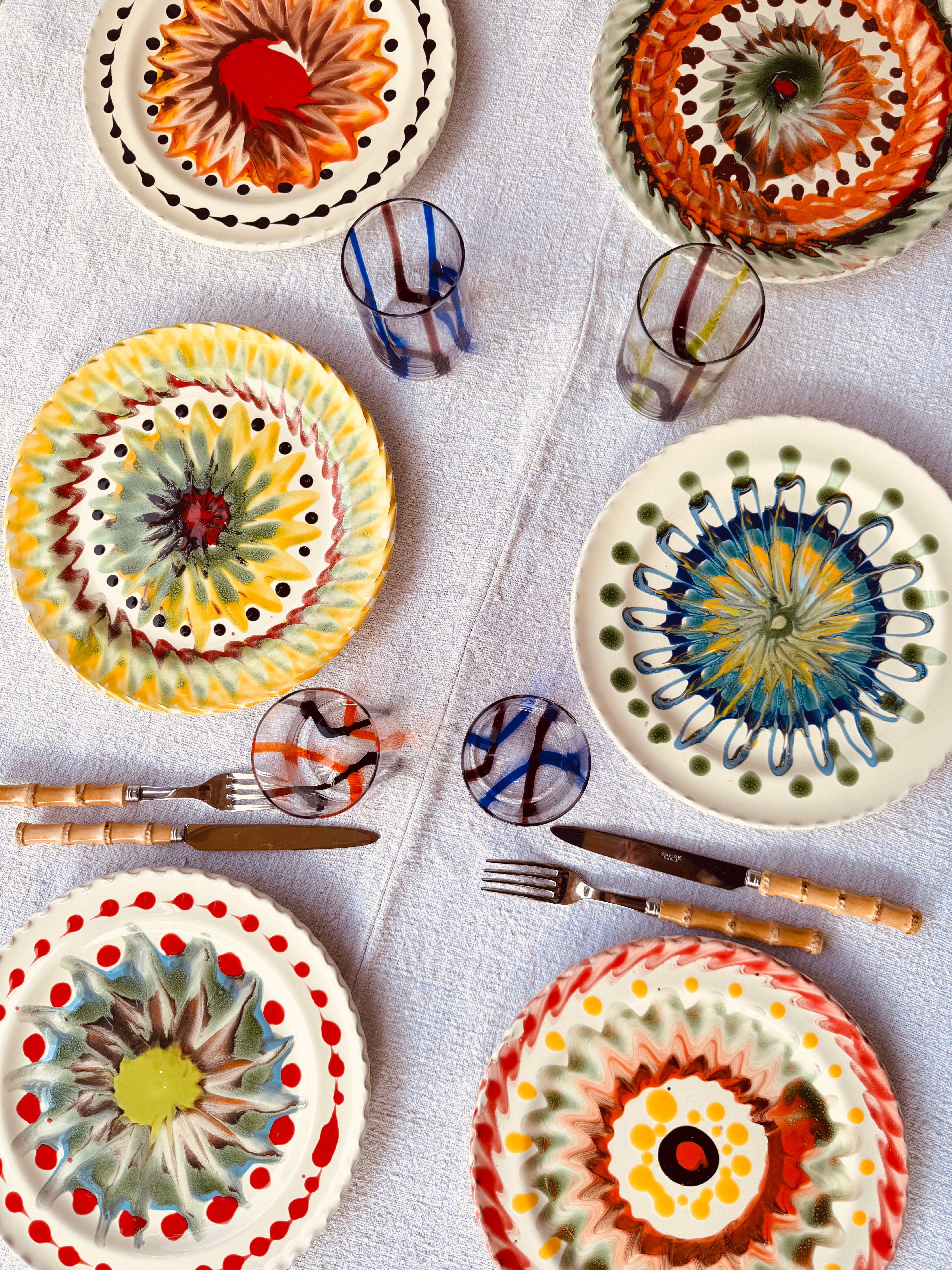 Handmade Italian Dinner Plates 27 cm | Set of 6