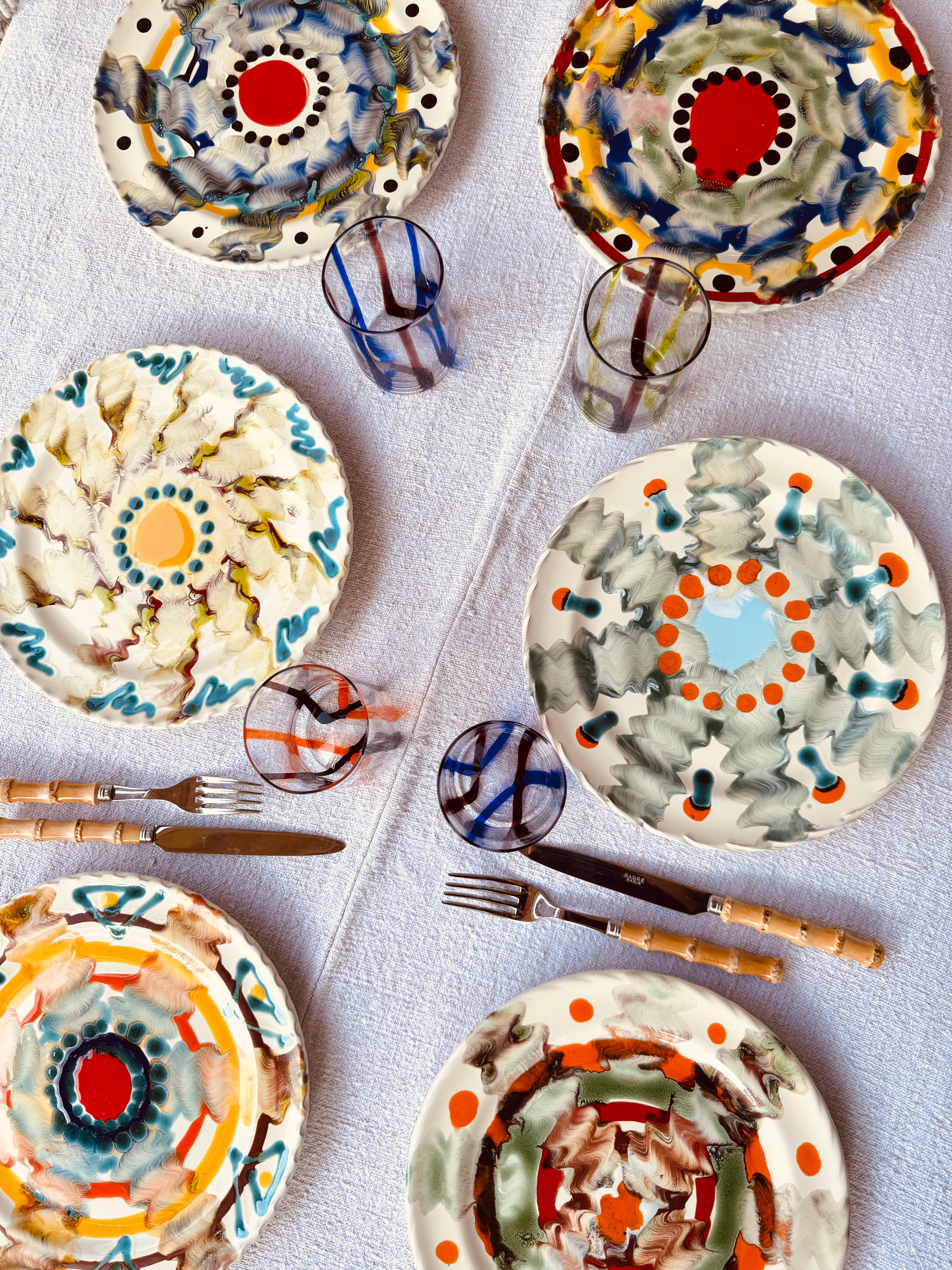 Handmade Italian Dinner Plates 27 cm | Set of 6