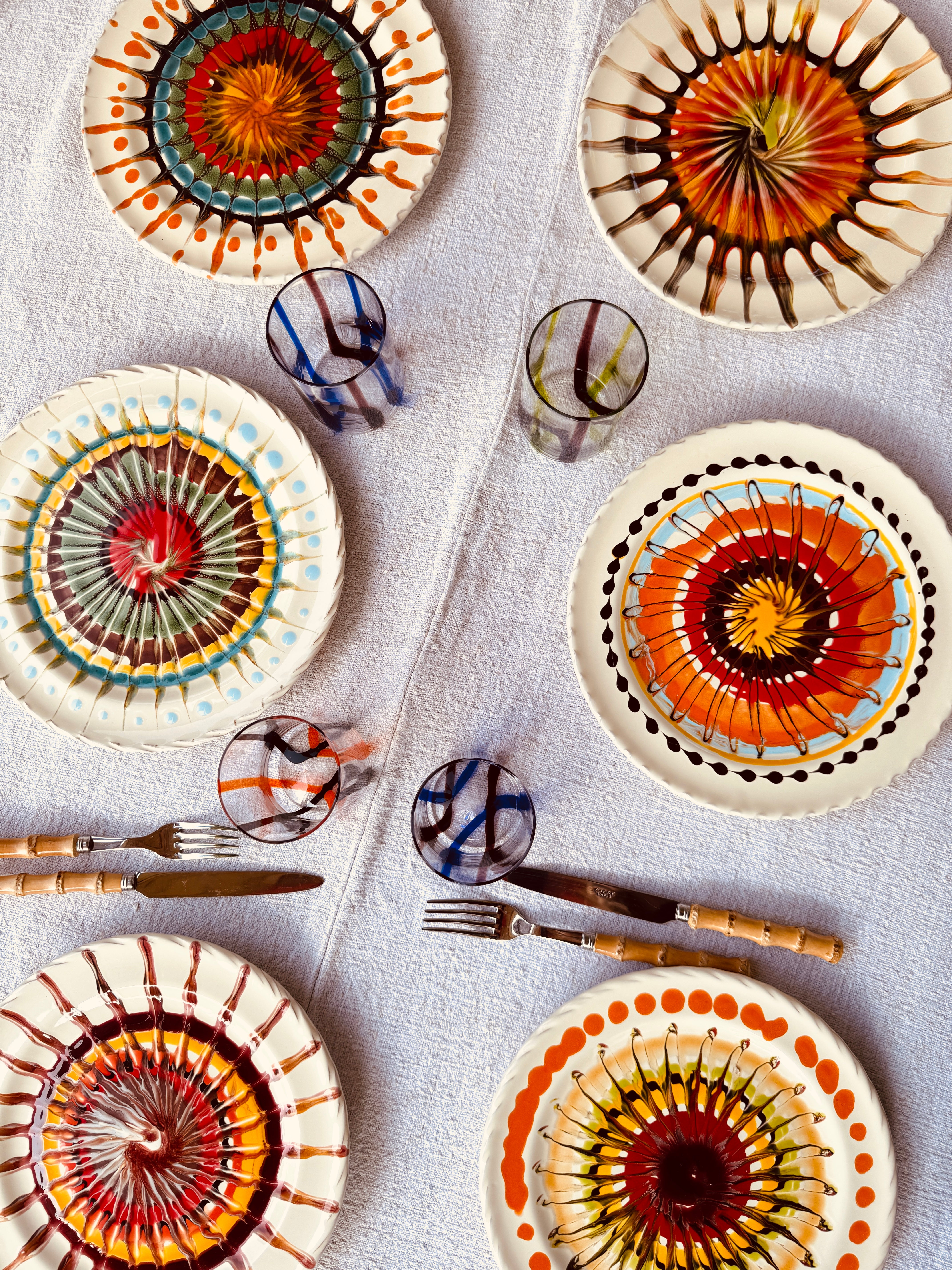 Handmade Italian Dinner Plates 27 cm | Set of 6