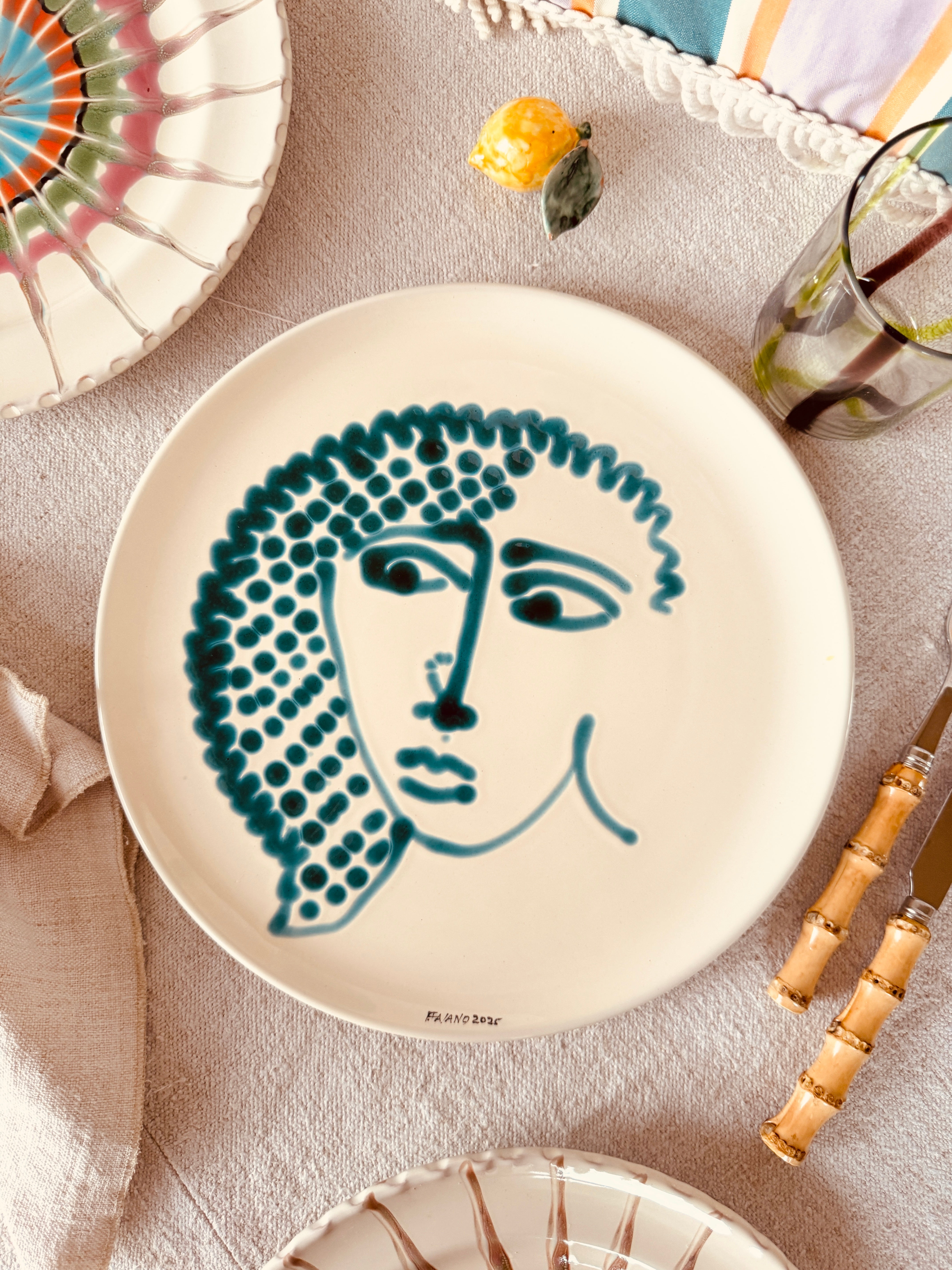 großer Teller 30cm "Unique Art Piece"