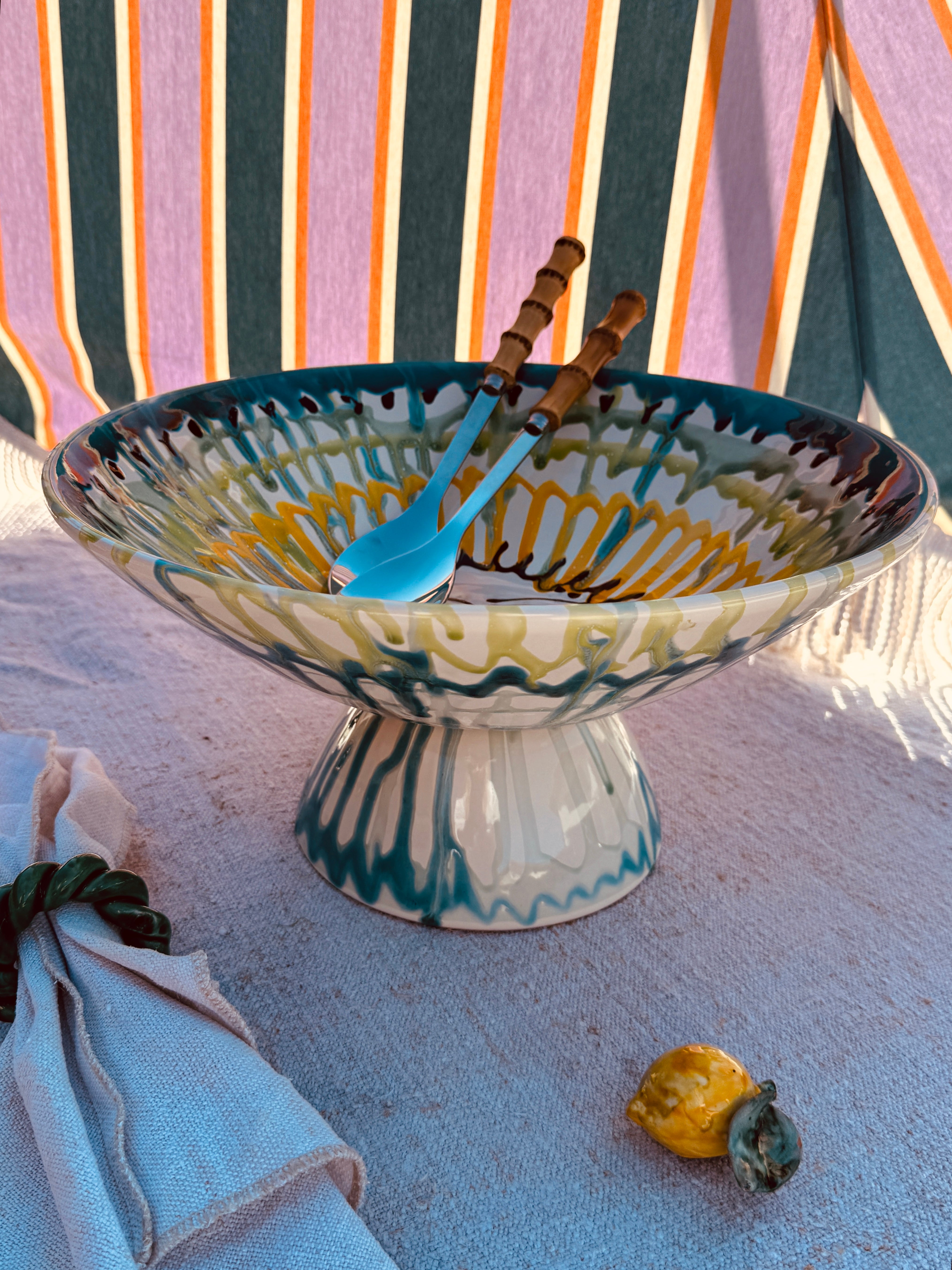 Unique Art Object – "Konic" Psychodelic Viso High Bowl, 35 cm
