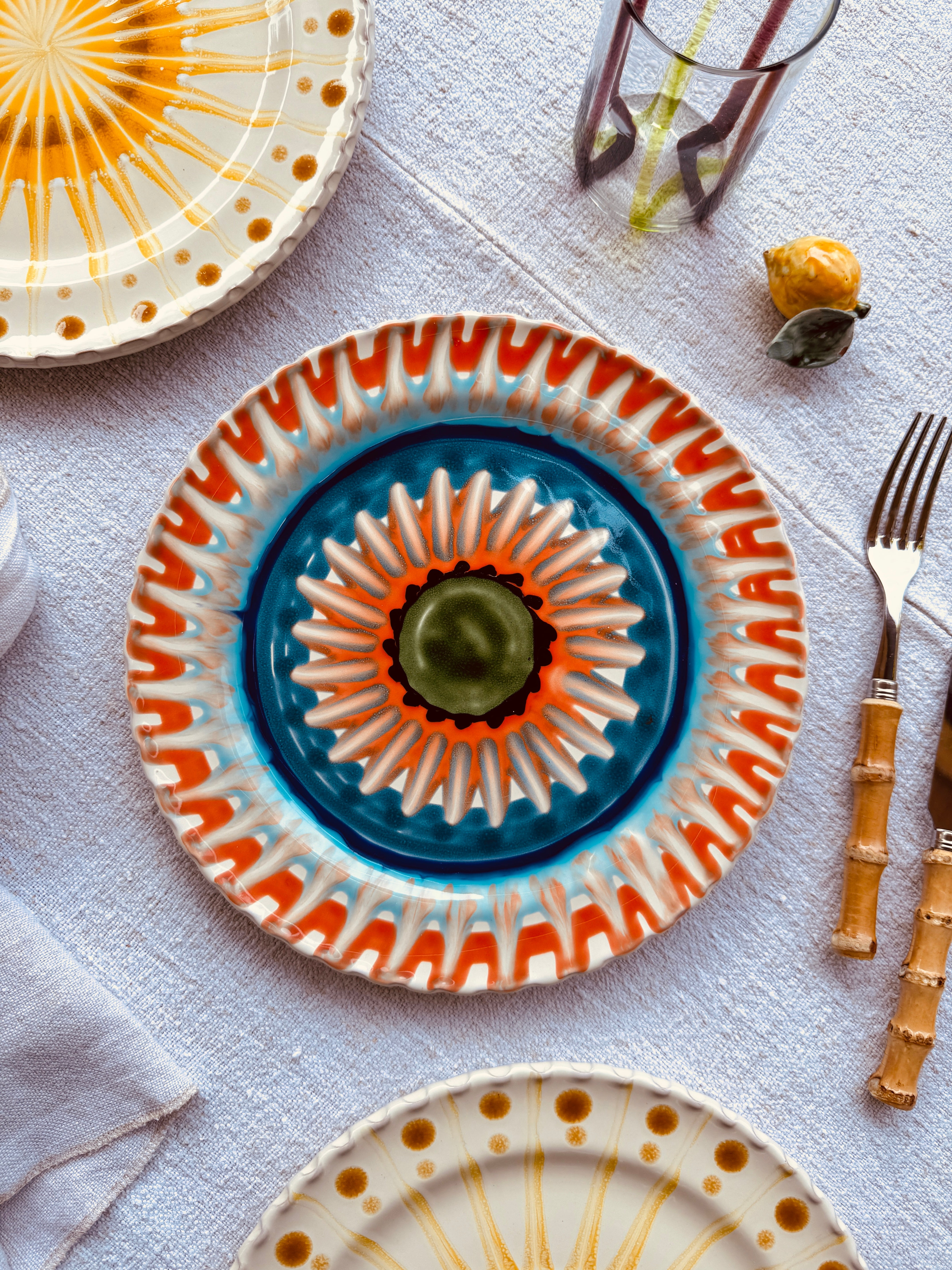 Handmade Italian Dinner Plate 27 cm | Large Ceramic Plate "One of a kind"