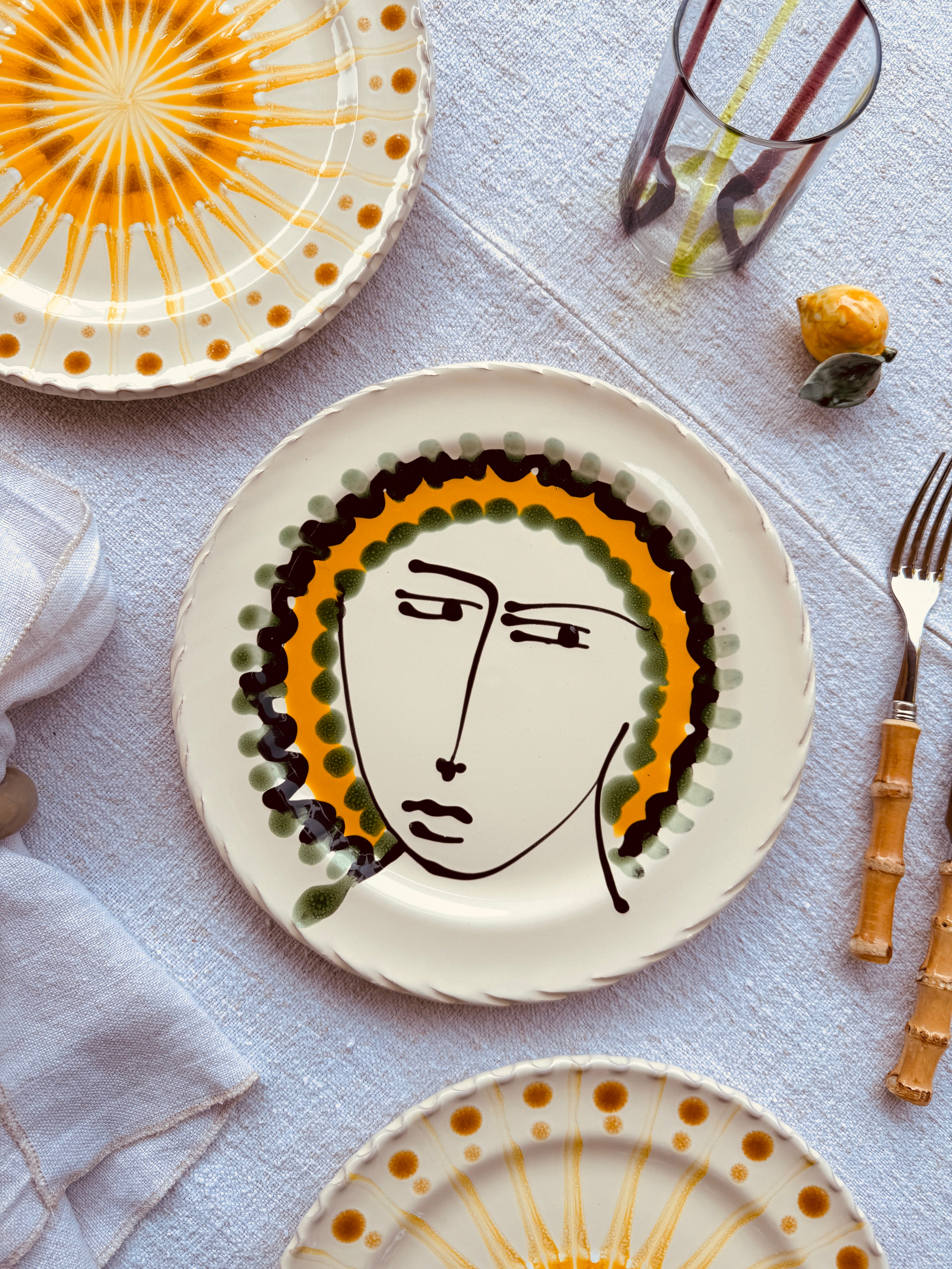Handmade Italian Dinner Plate 27 cm | Large Ceramic Plate "One of a kind"