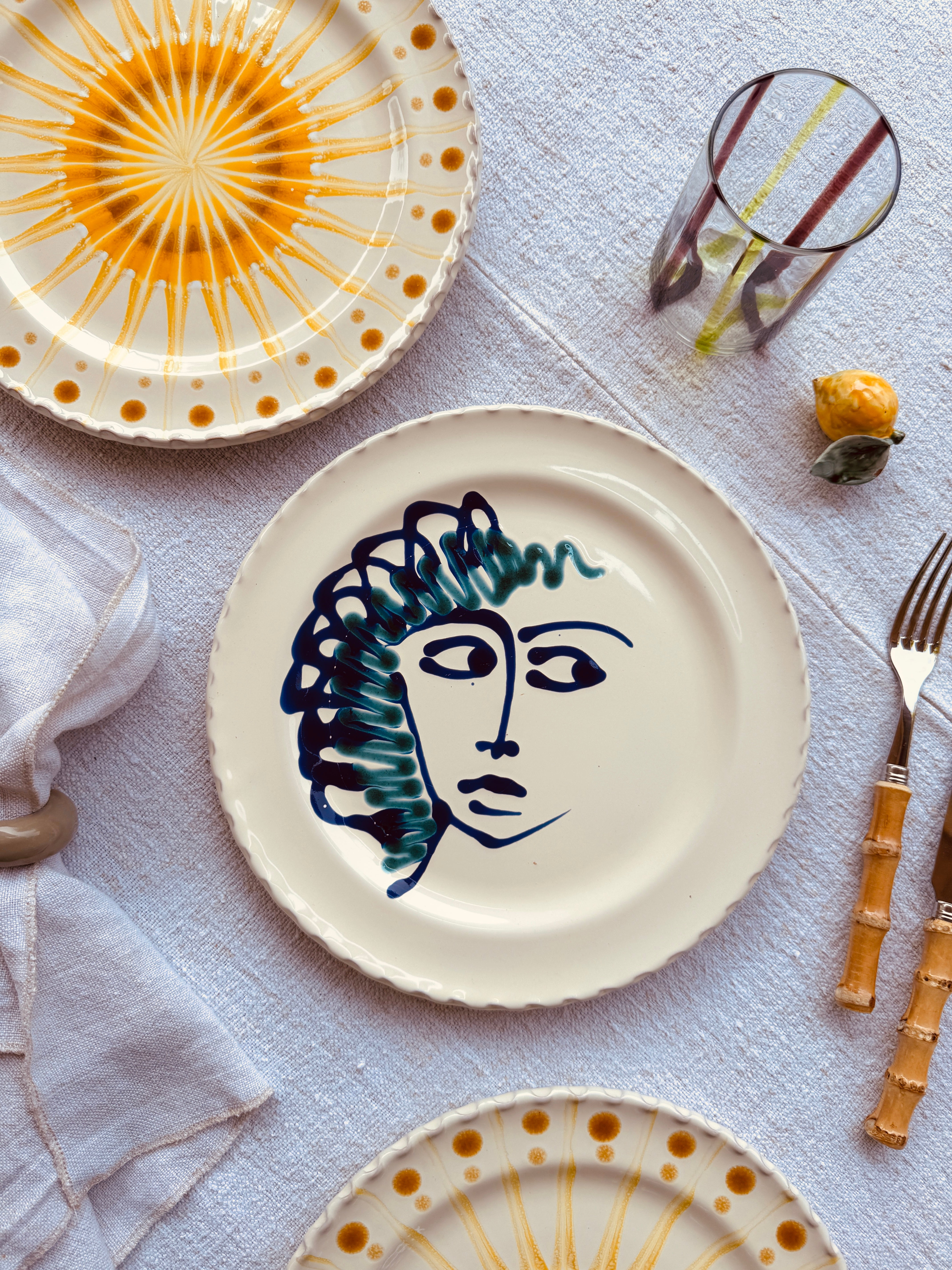 Handmade Italian Dinner Plate 27 cm | Large Ceramic Plate "One of a kind"