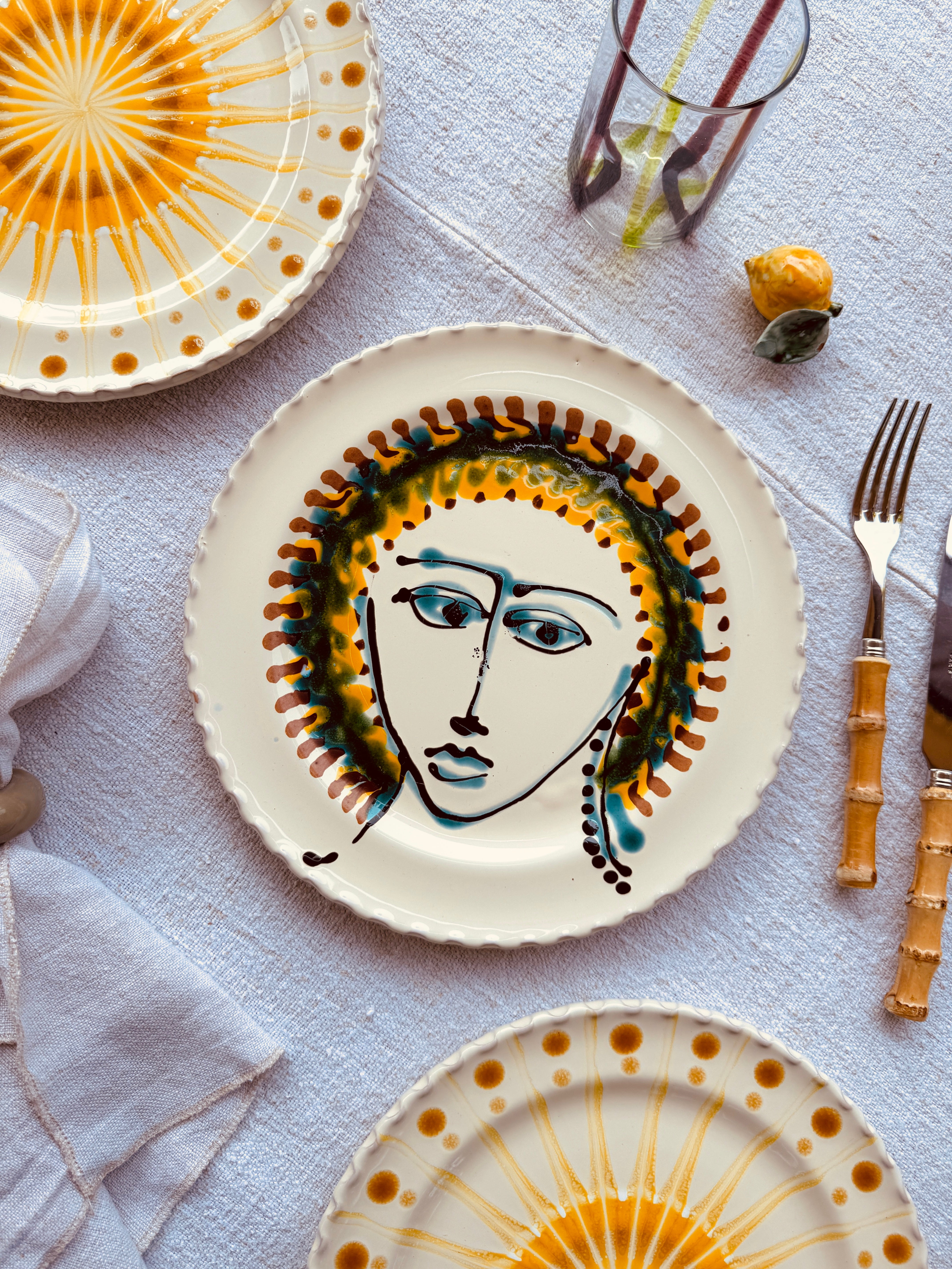 Handmade Italian Dinner Plate 27 cm | Large Ceramic Plate "One of a kind"