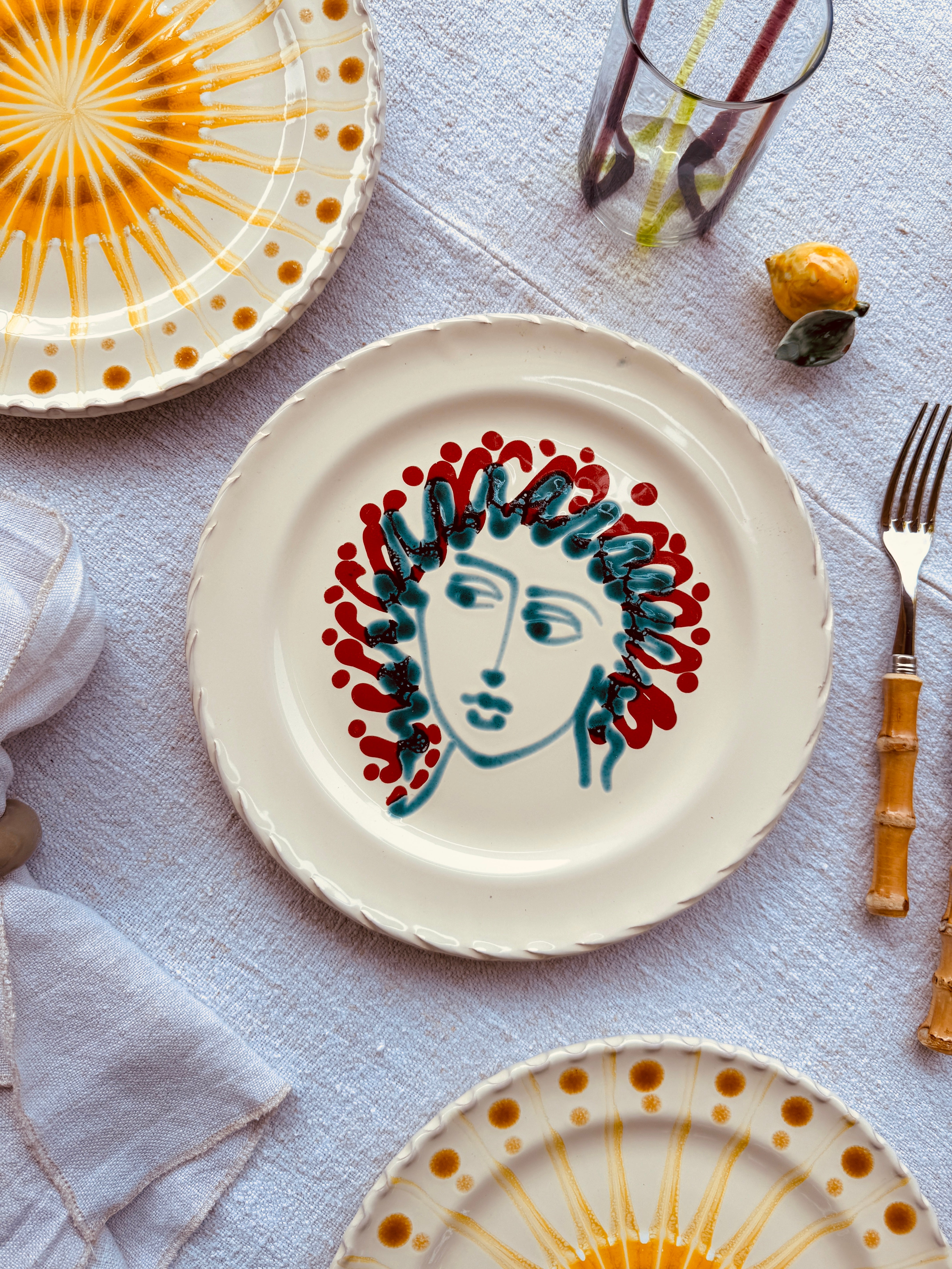 Handmade Italian Dinner Plate 27 cm | Large Ceramic Plate "One of a kind"