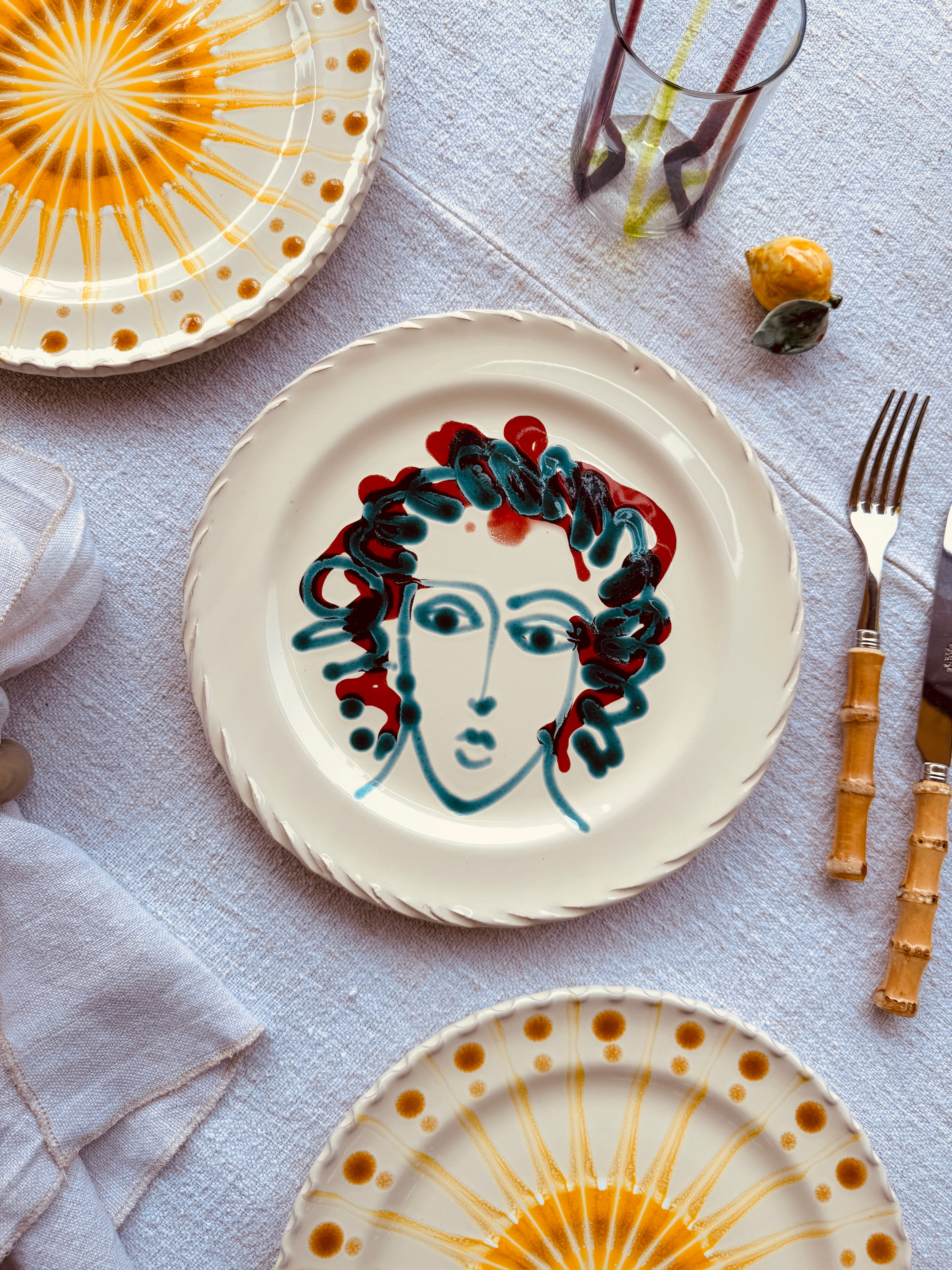 Handmade Italian Dinner Plate 27 cm | Large Ceramic Plate "One of a kind"