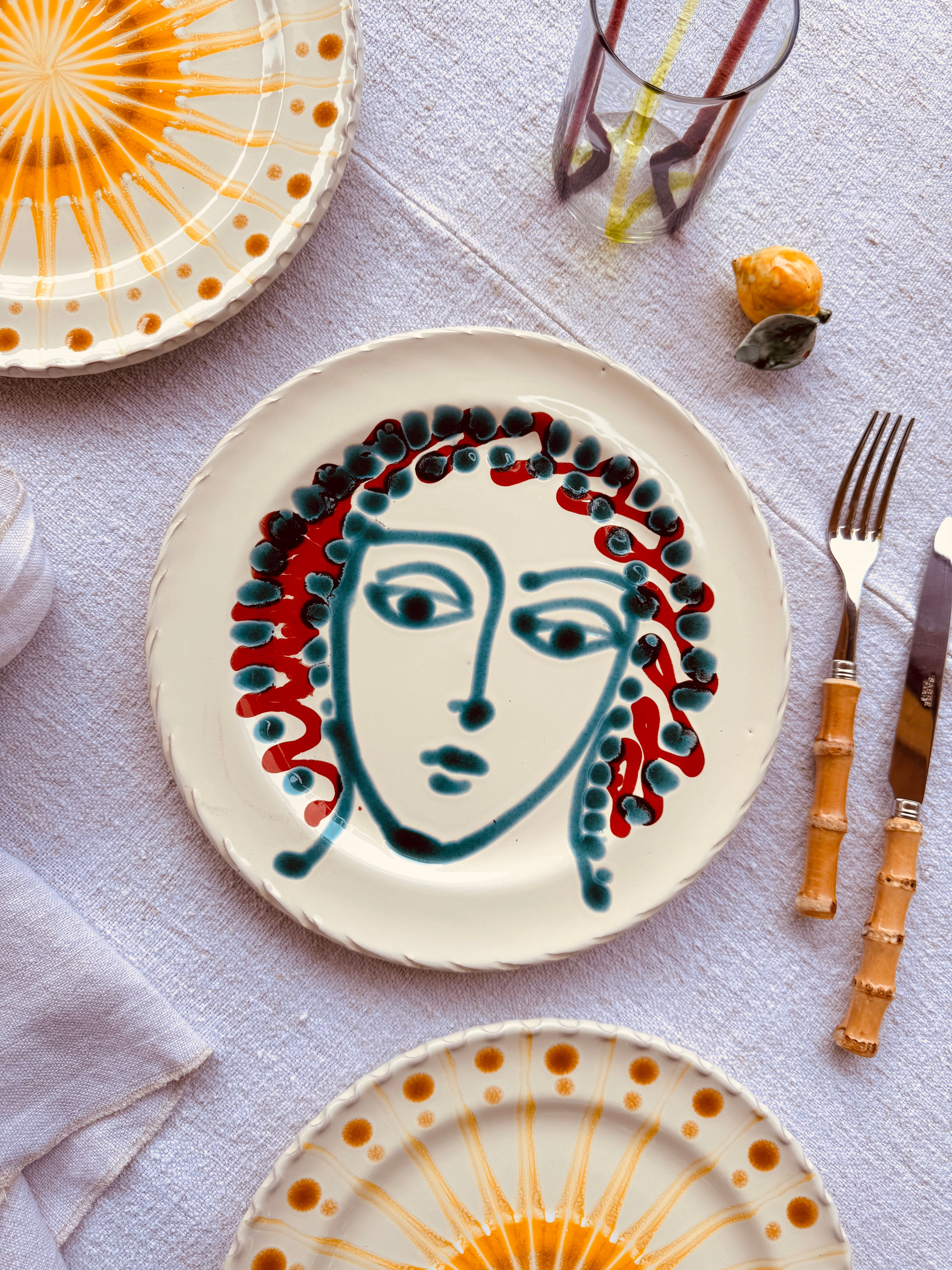 Handmade Italian Dinner Plate 27 cm | Large Ceramic Plate "One of a kind"