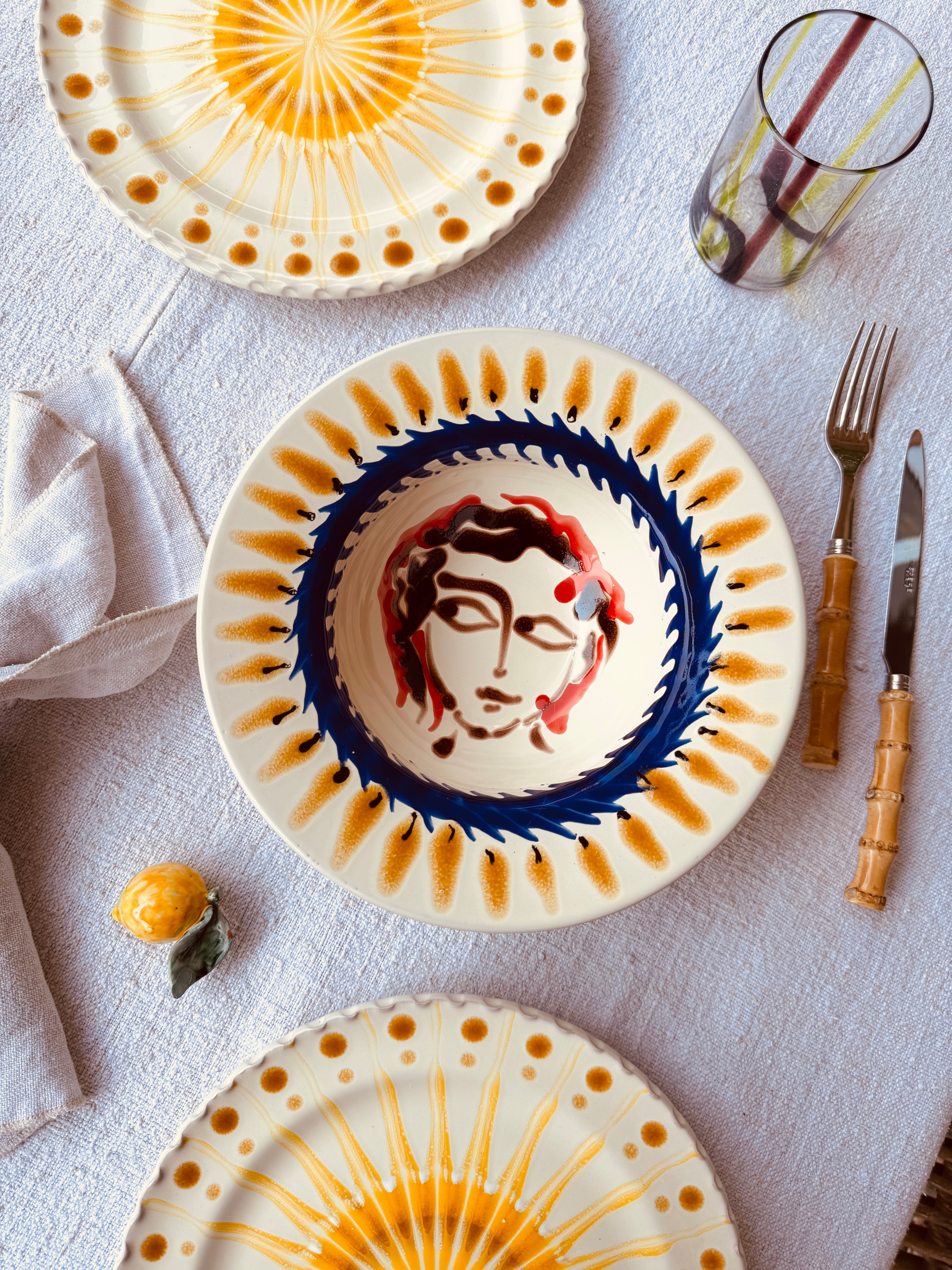 Handgefertigte Pastaschale 25 cm | Cappello di Prete