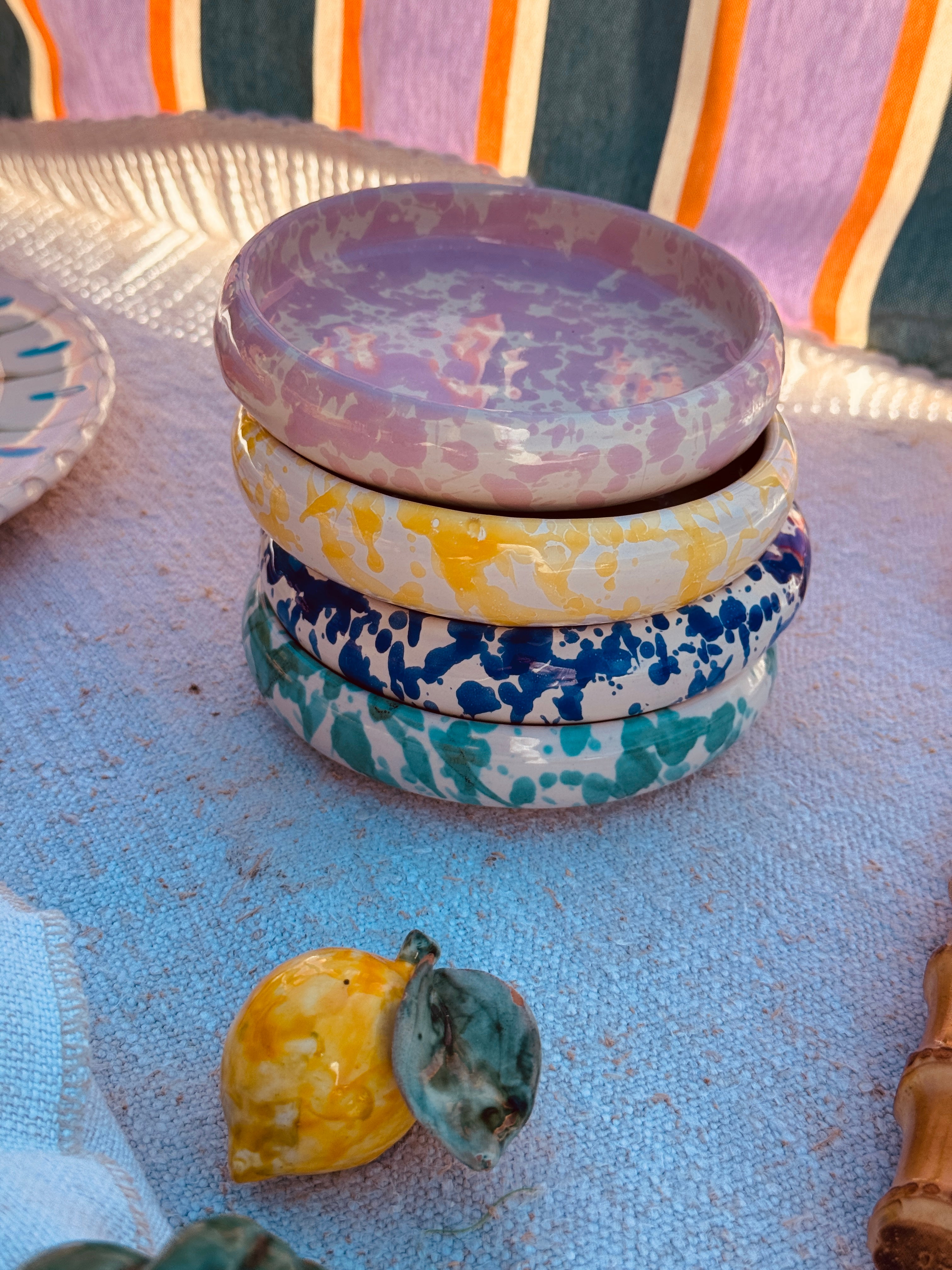 small Frisbee Plate Schizzato "Colour Mix" Set of 4