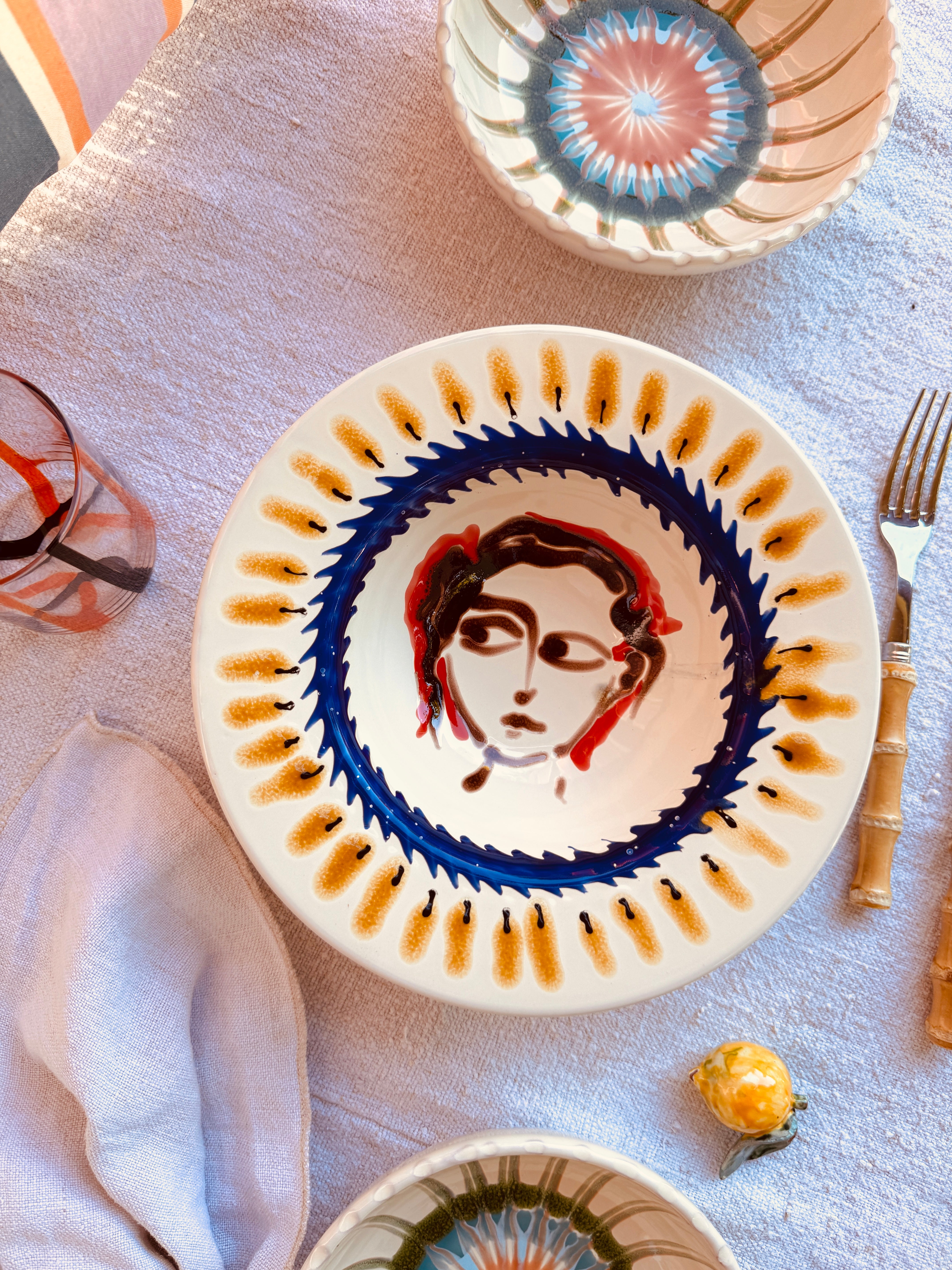 Handgefertigte Pastaschale 25 cm | Cappello di Prete