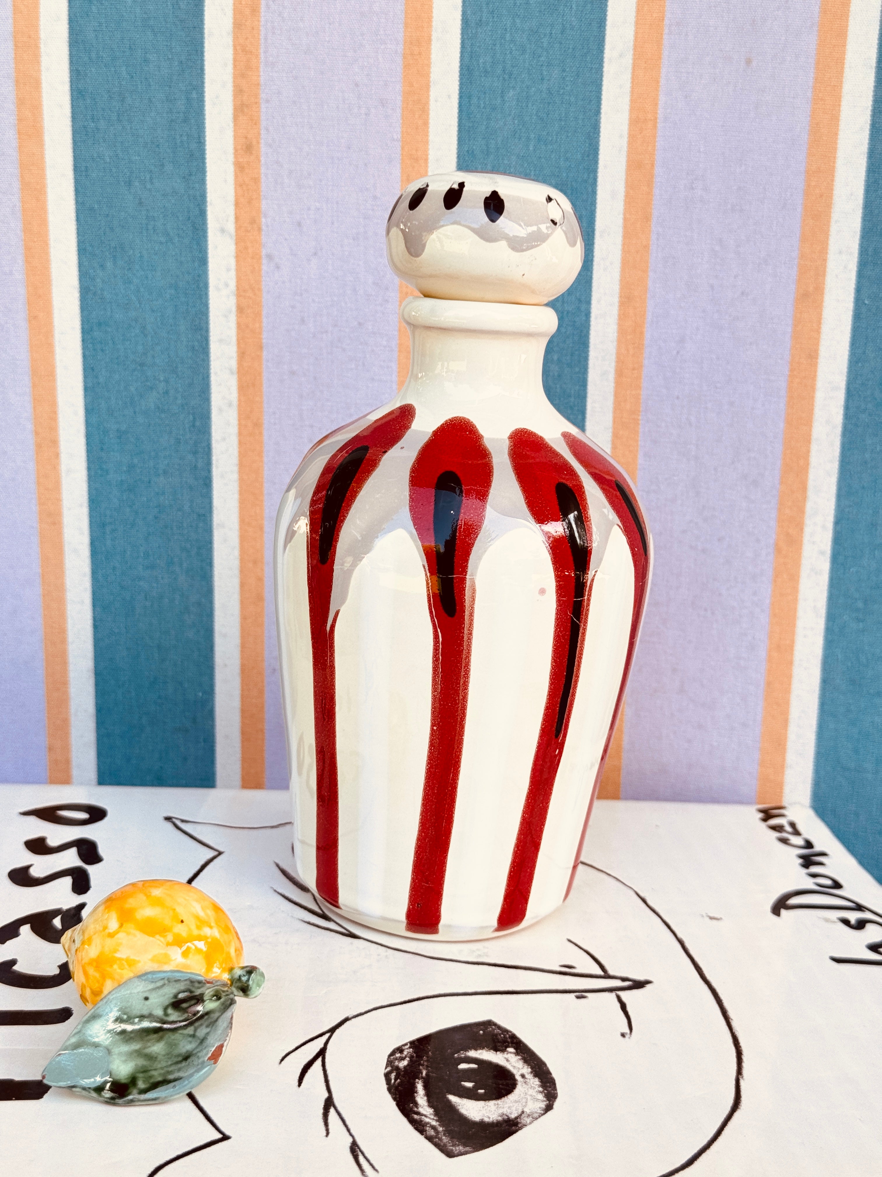 Handgefertigte Keramik Olivenölflasche 22,5 cm | Unikat aus Italien