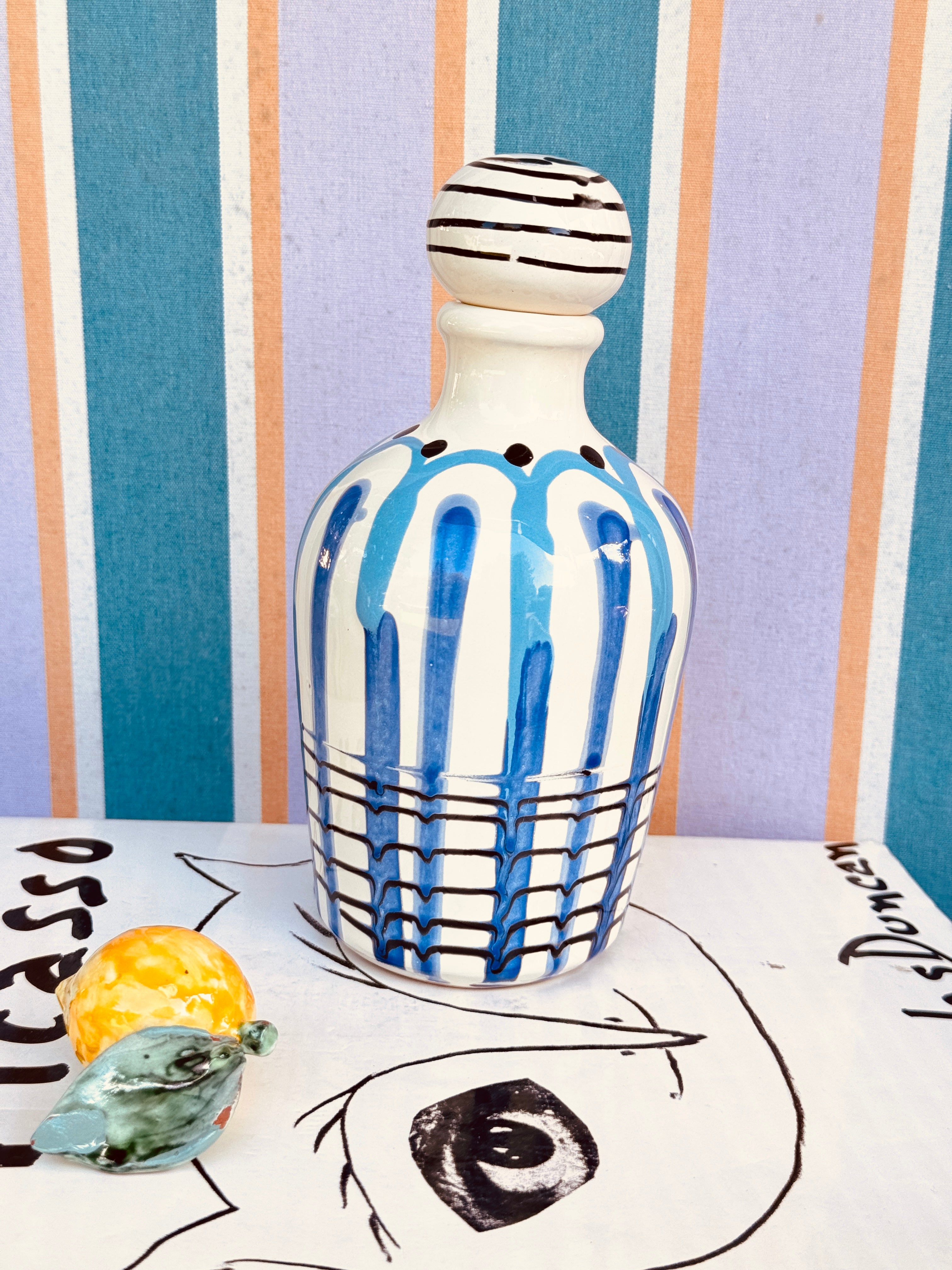 Handgefertigte Keramik Olivenölflasche 22,5 cm | Unikat aus Italien