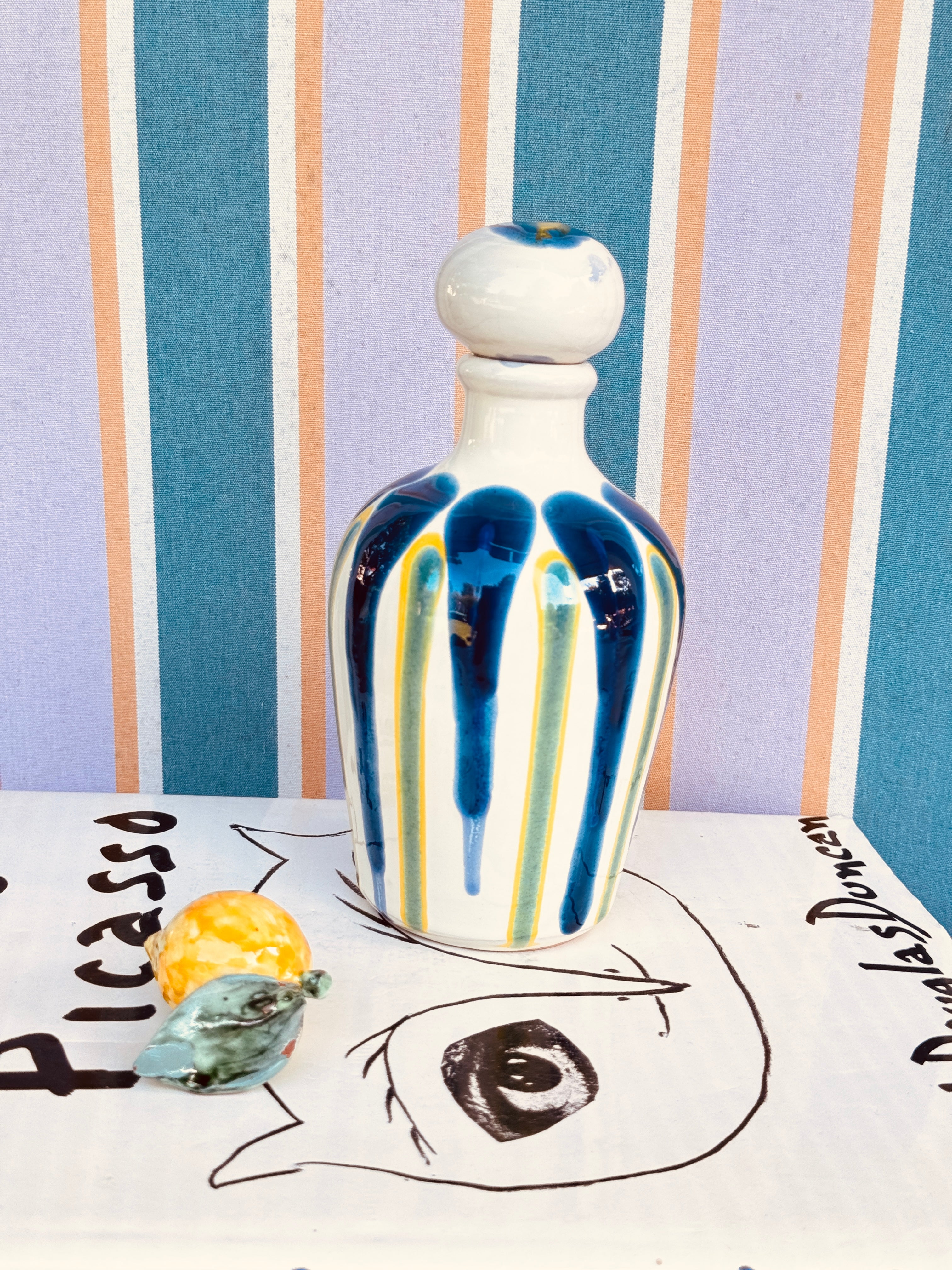 Handgefertigte Keramik Olivenölflasche 22,5 cm | Unikat aus Italien