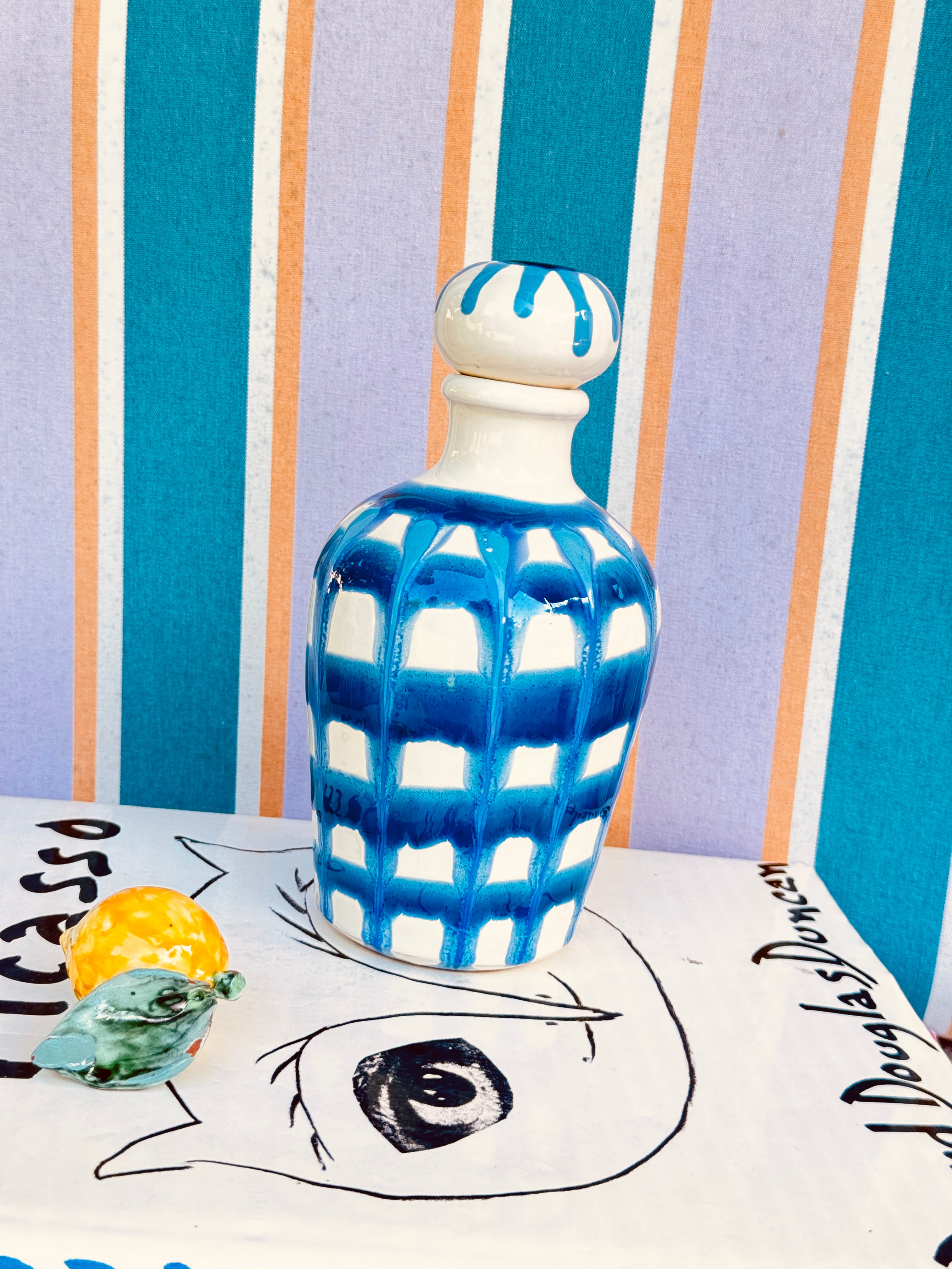 Handgefertigte Keramik Olivenölflasche 22,5 cm | Unikat aus Italien