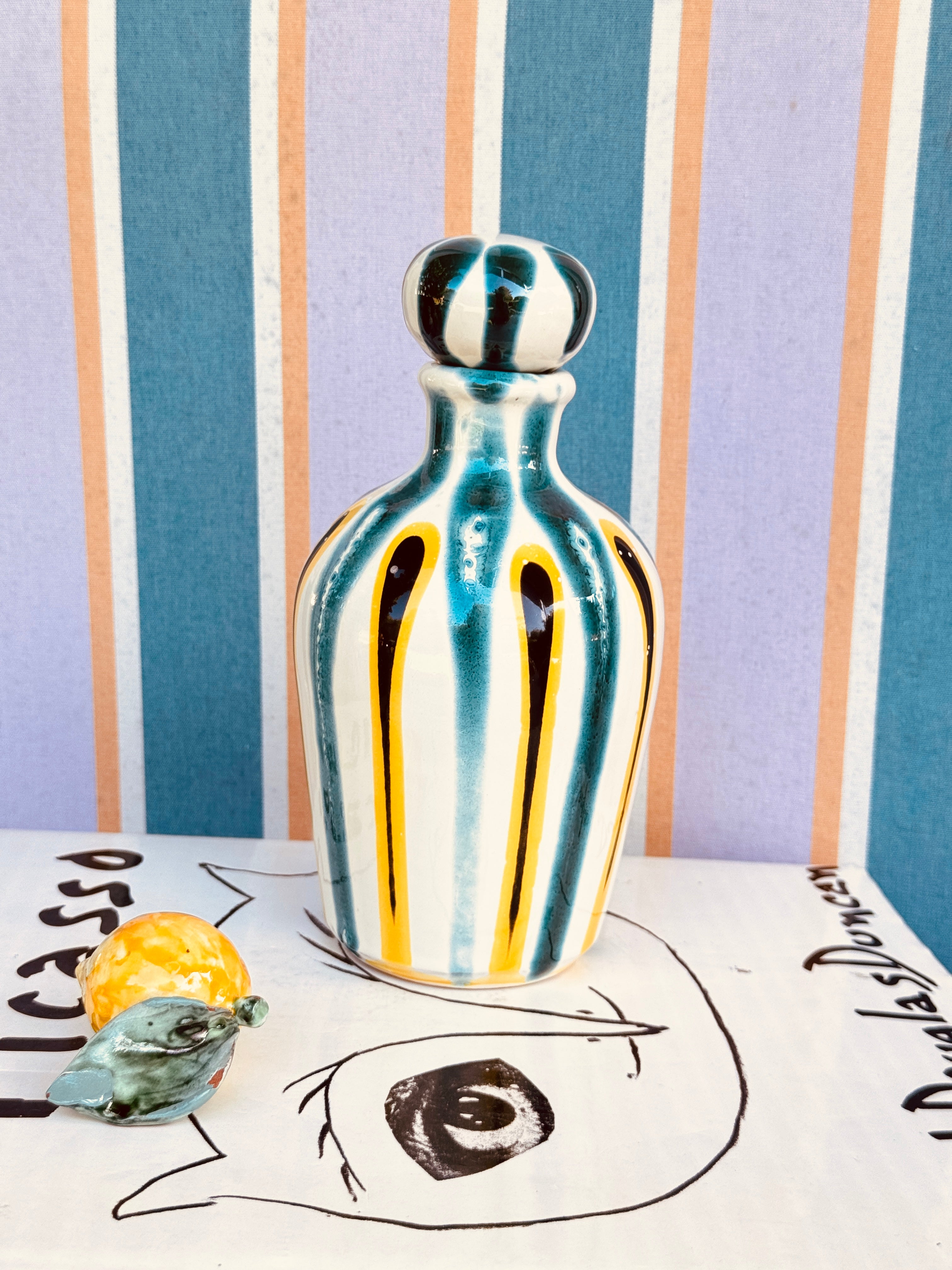 Handmade Italian Ceramic Olive Oil Bottle 22.5 cm | Unique Piece